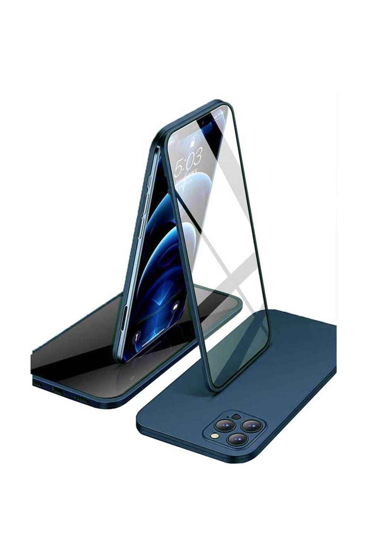 Smart Tech Apple iPhone 12 Pro Uyumlu 360 Derece Tam Kaplayan Cam Kapak Kılıf