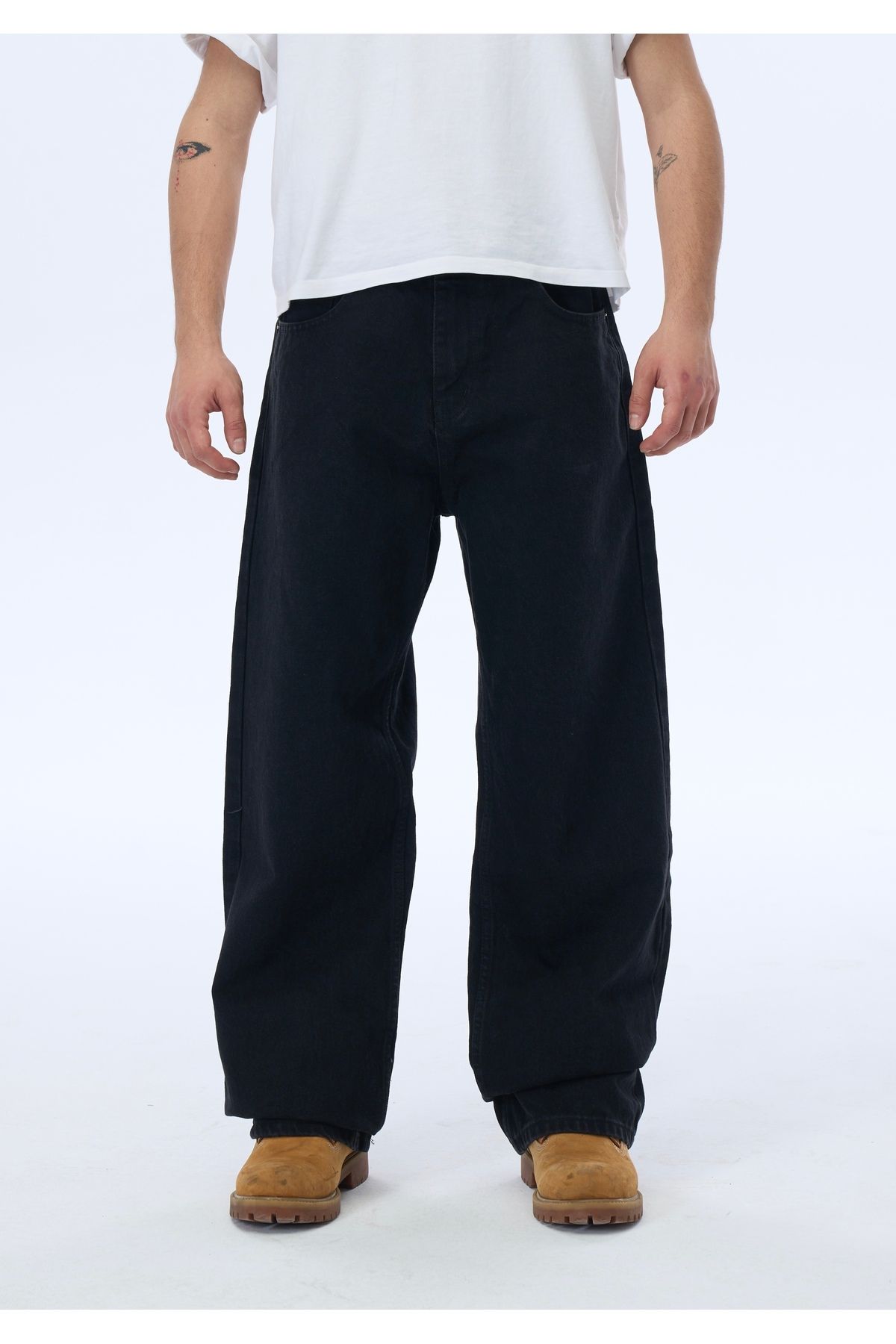 ATE WEAR Ate Studios Düz Siyah Baggy Kot Pantolon