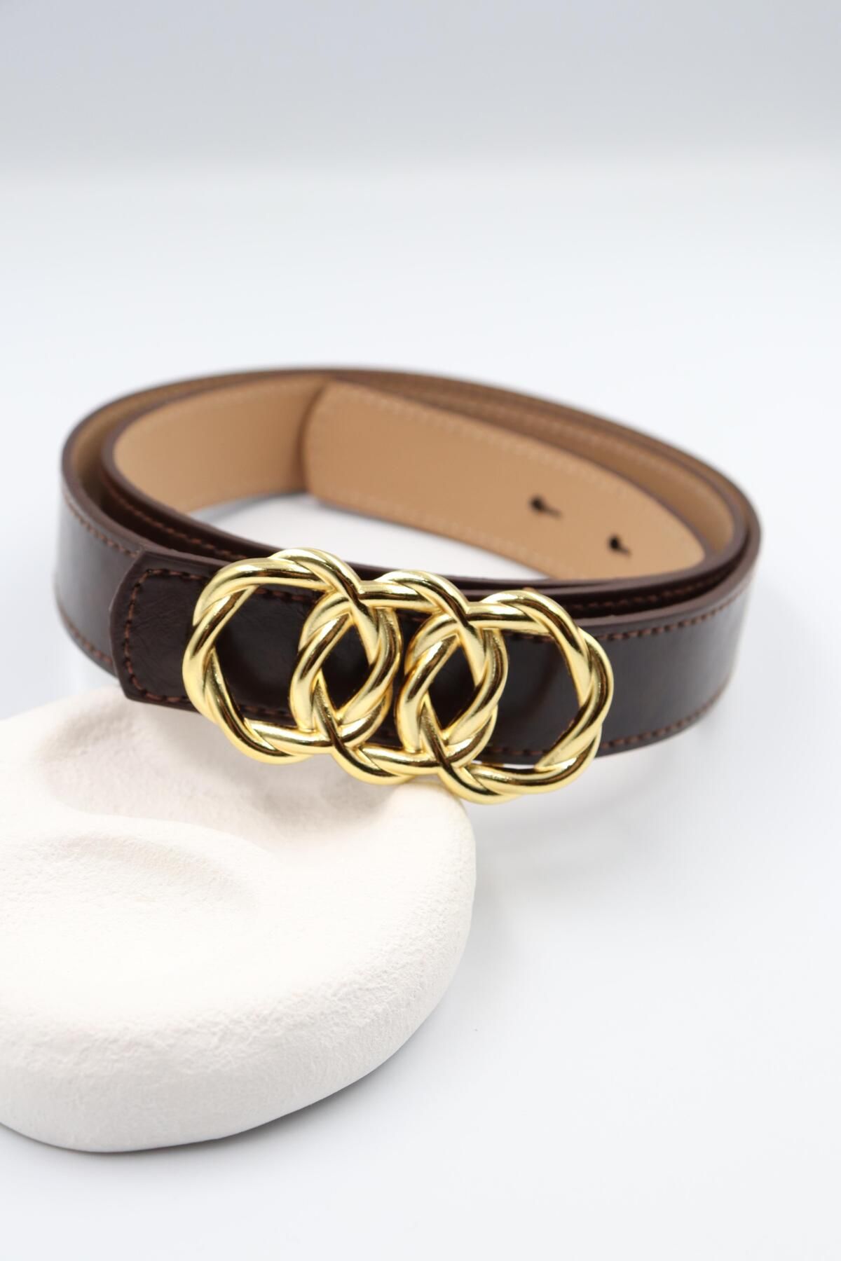BY CANSU ACCESSORİES Dorven Deri Kemer Acı Kahve