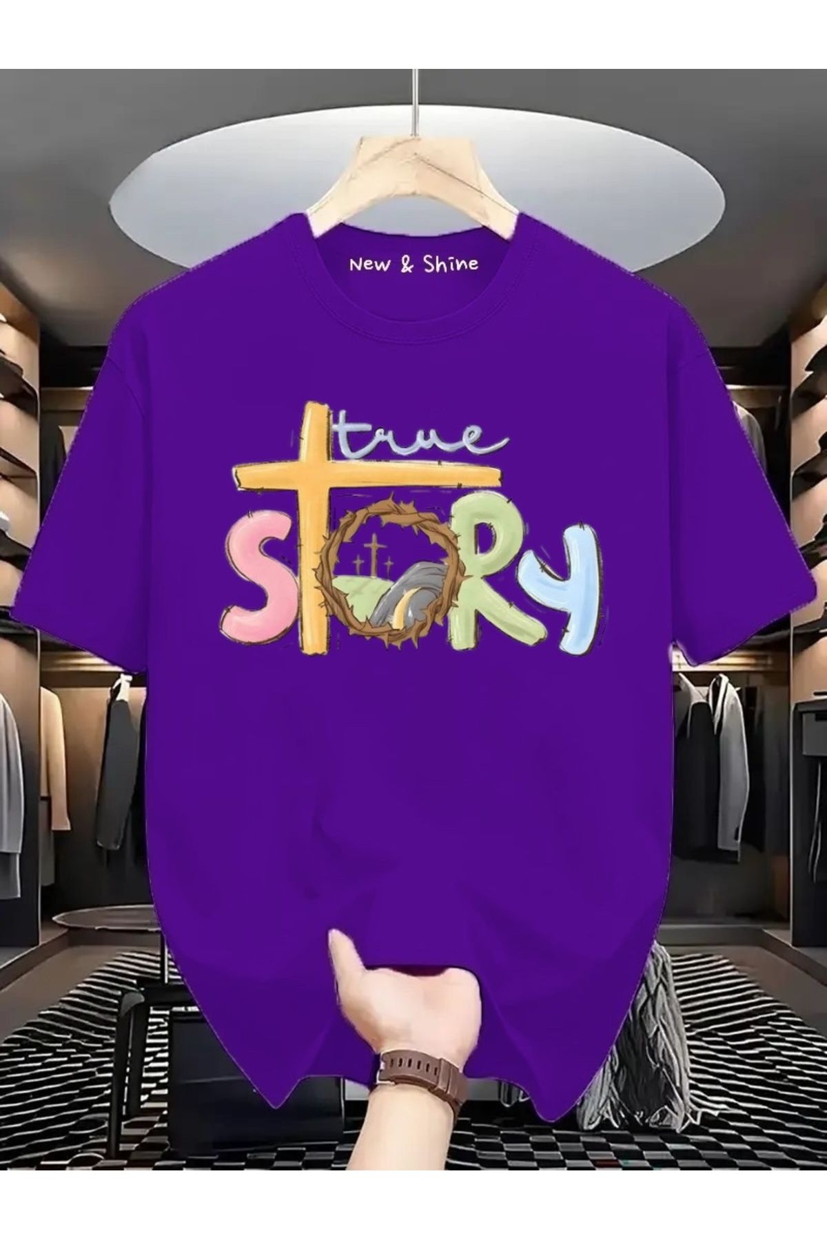 New Shine Time Story Baskılı Oversize T-Shirt
