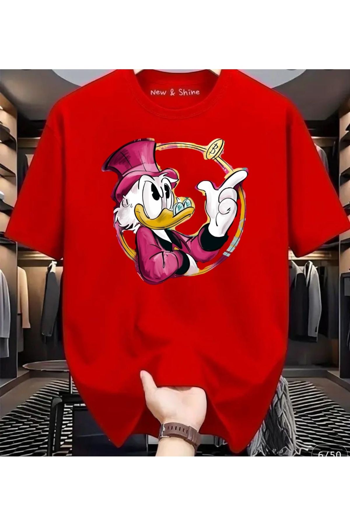 New Shine Donald Duck Baskılı Oversize T-Shirt