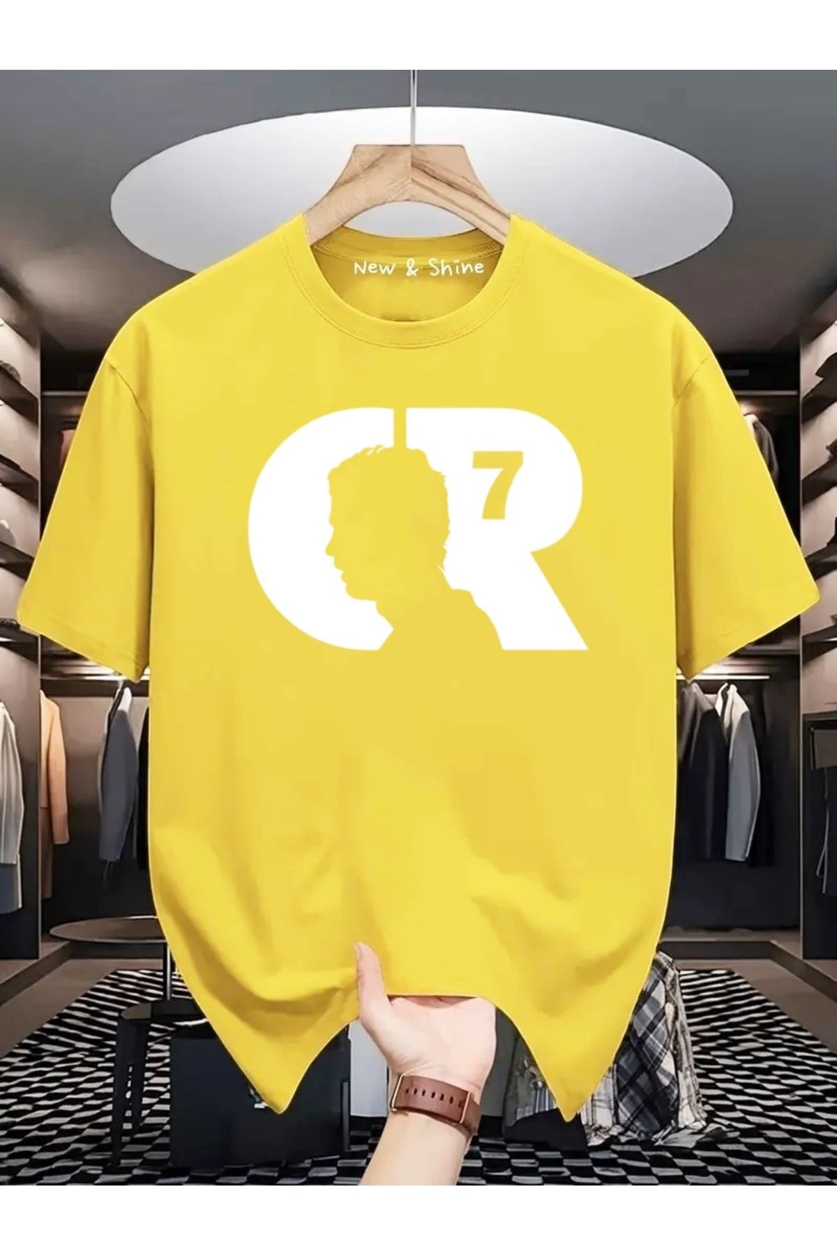 New Shine CR BEYAZ Baskılı Oversize T-Shirt