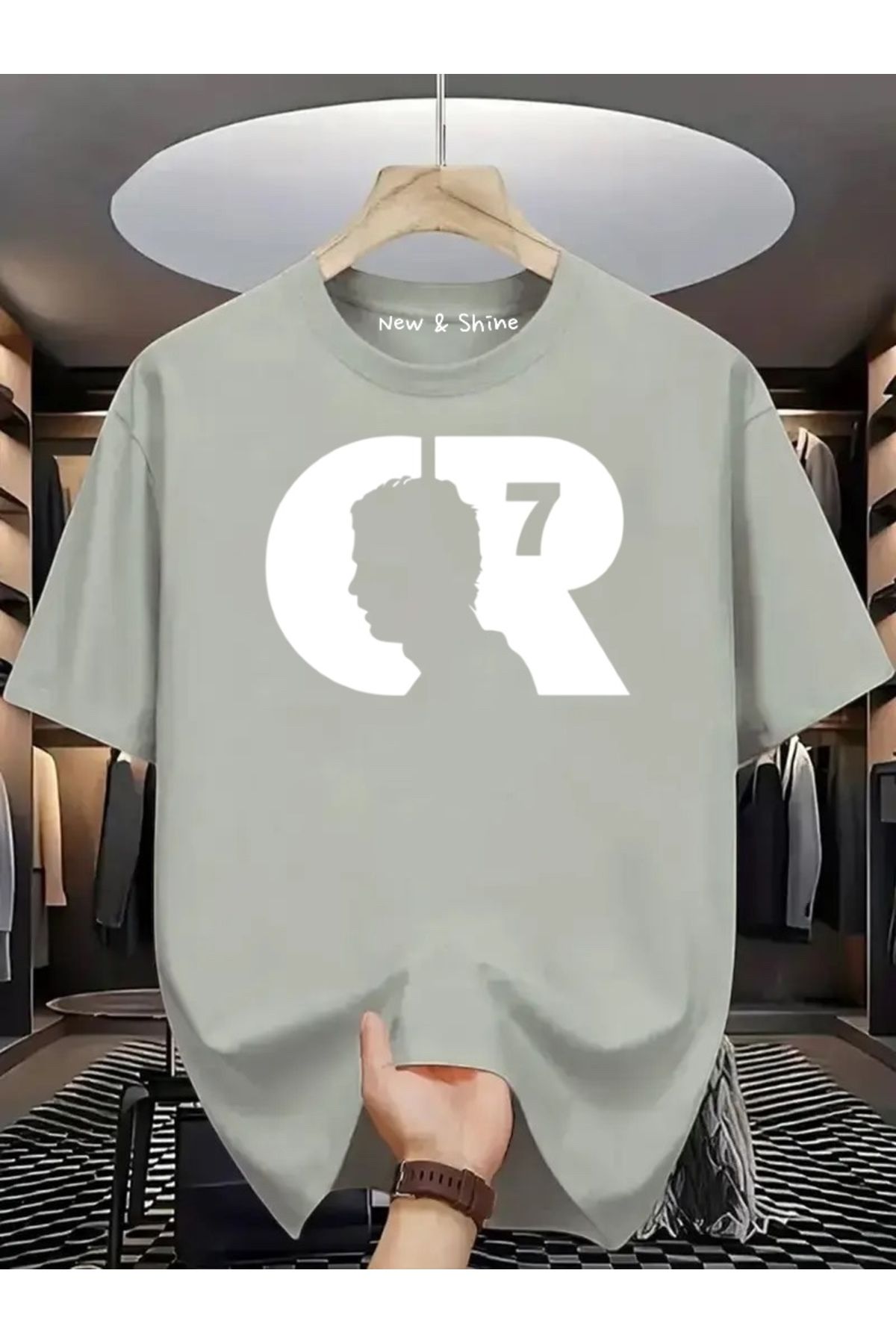 New Shine CR BEYAZ Baskılı Oversize T-Shirt