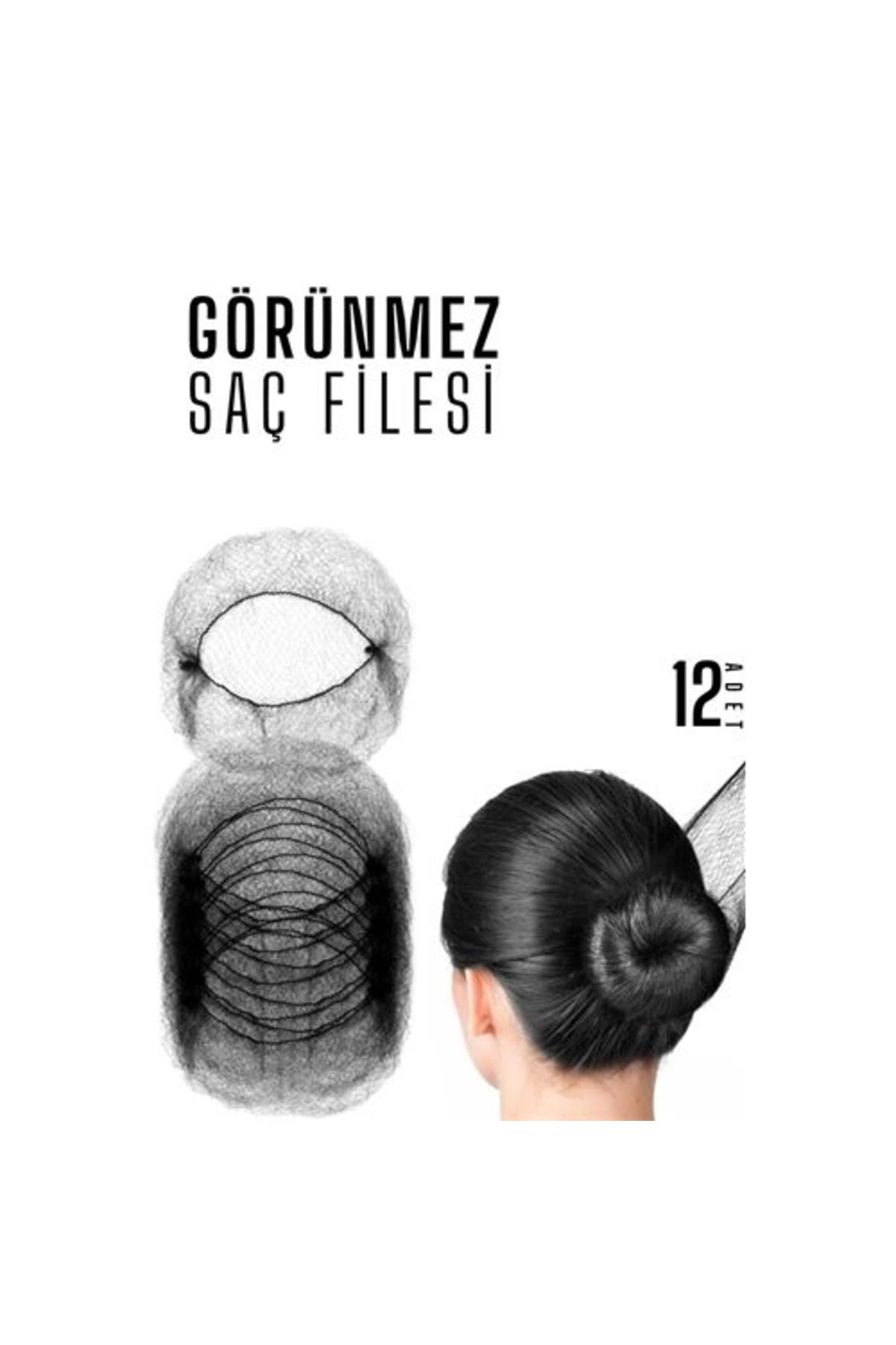 İnnMerry ModaCar SİYAH Saç Filesi Görünmez 12 ADET