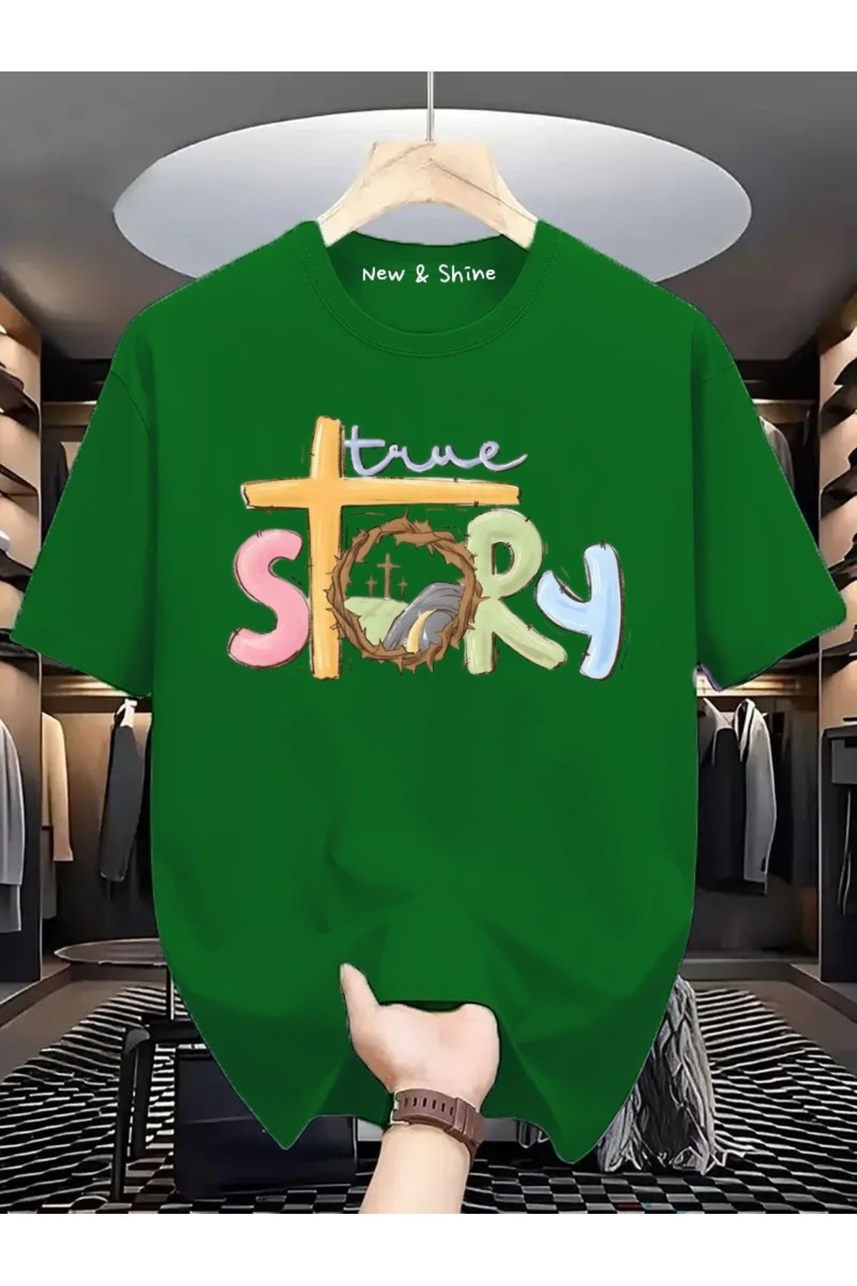 New Shine Time Story Baskılı Oversize T-Shirt