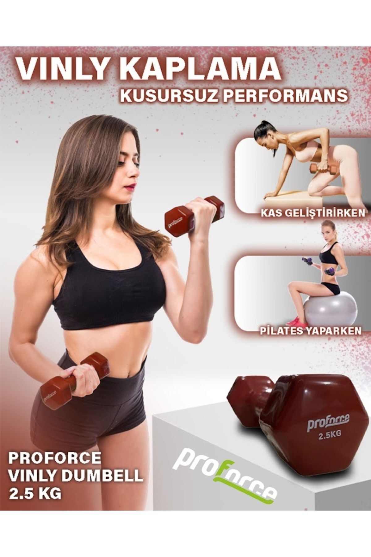 SerenityHaven Vdb Dışı Vinil Kaplı Içi Çelik Döküm Ağırlık Dambıl 2,5 Kg -tek Adet