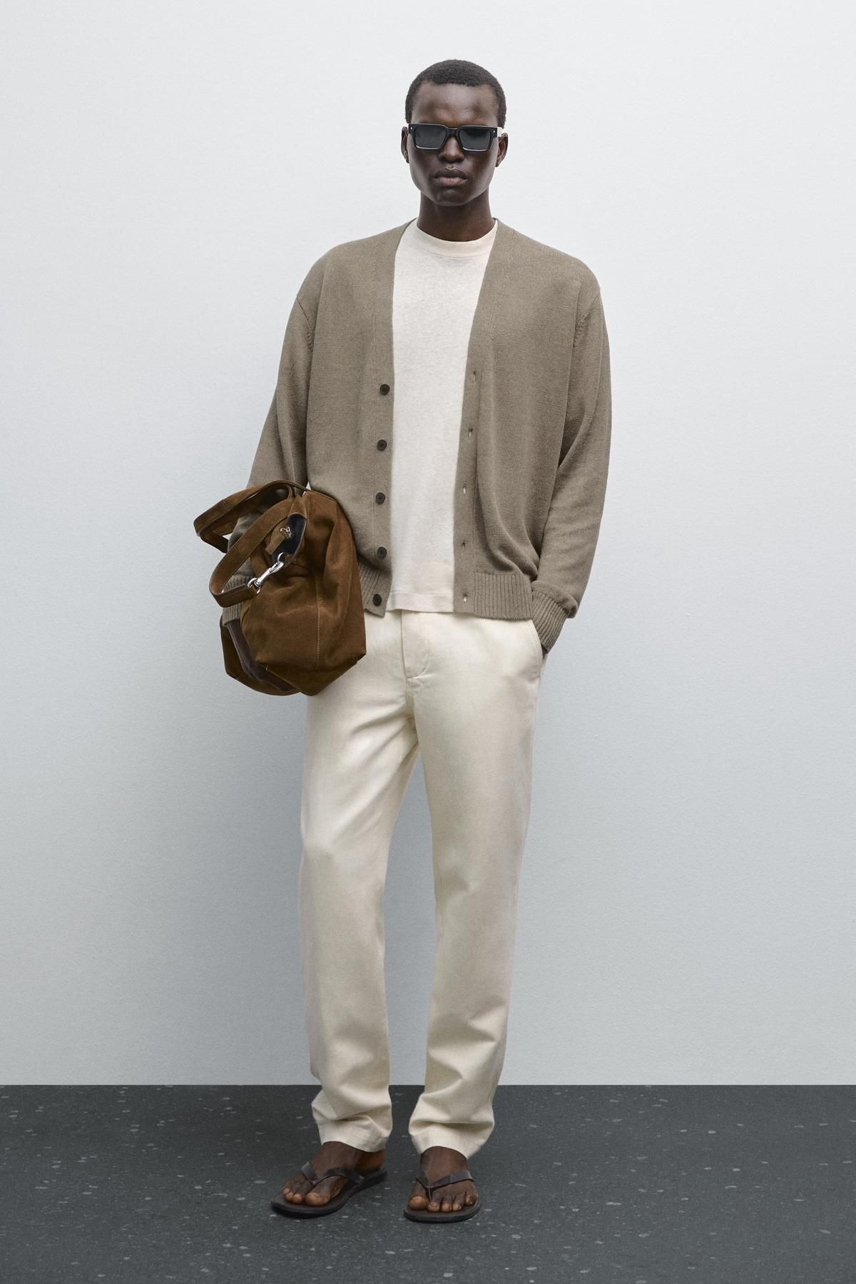 Massimo Dutti Keten karışımlı triko hırka