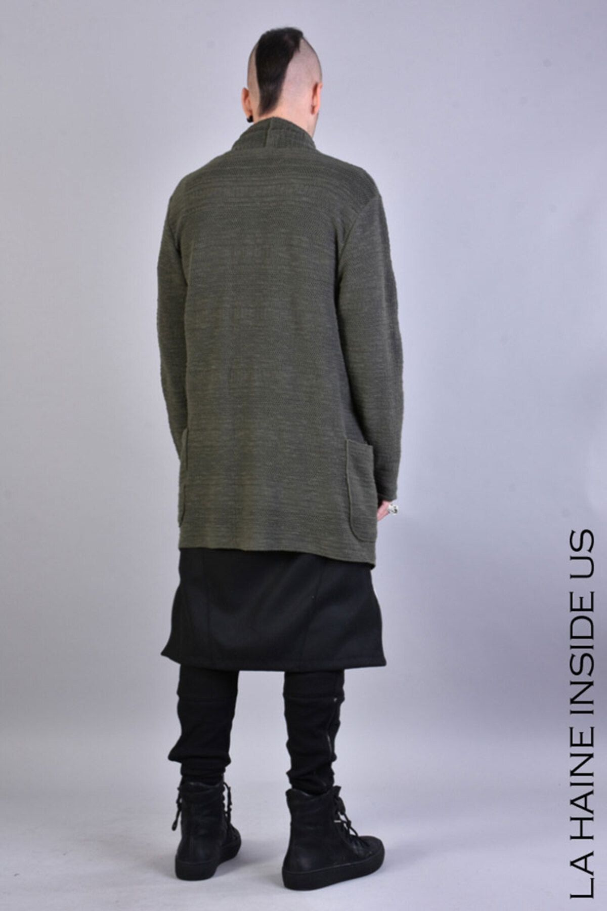 La Haine Inside Us-REGULAR NET CARDIGAN - LA HAINE INSIDE US - GREEN, M 3
