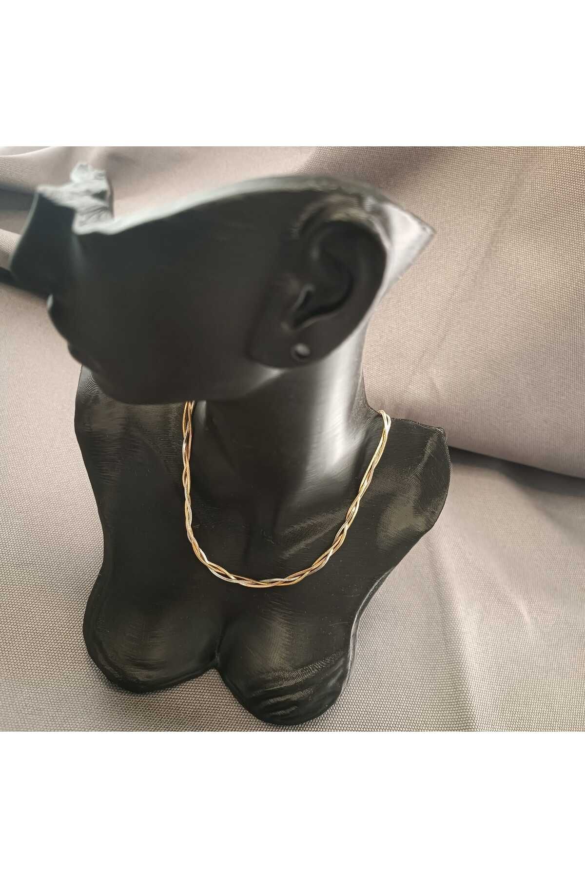 Masal Gurumi ÜÇ RENKLİ BURGU ZİNCİR KOLYE 316L ÇELİK