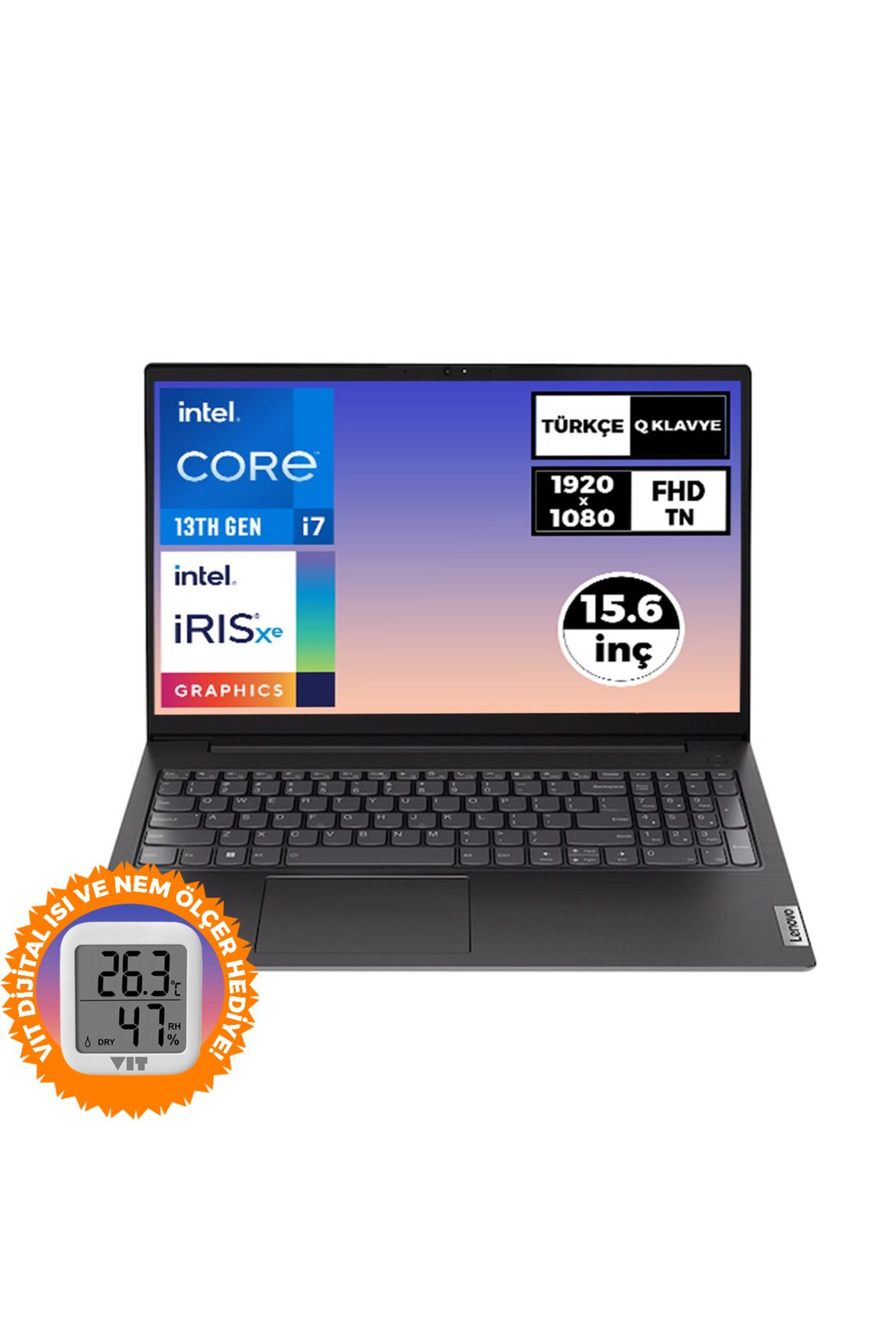 LENOVO V15 Gen 4 i7-1355U 16GB 512GB SSD 15.6" FHD W11P Laptop + VIT Termometre 83A100KXTR 030
