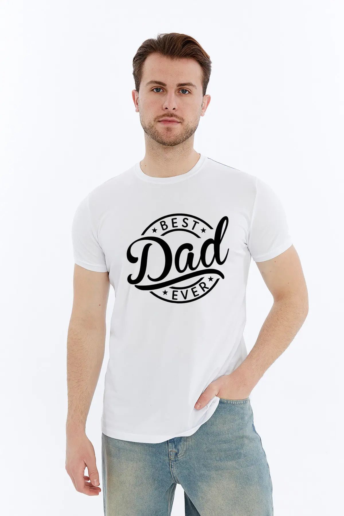 MYFORA Best Dad Ever Yazılı Babalar Günü Erkek Tişörtü
