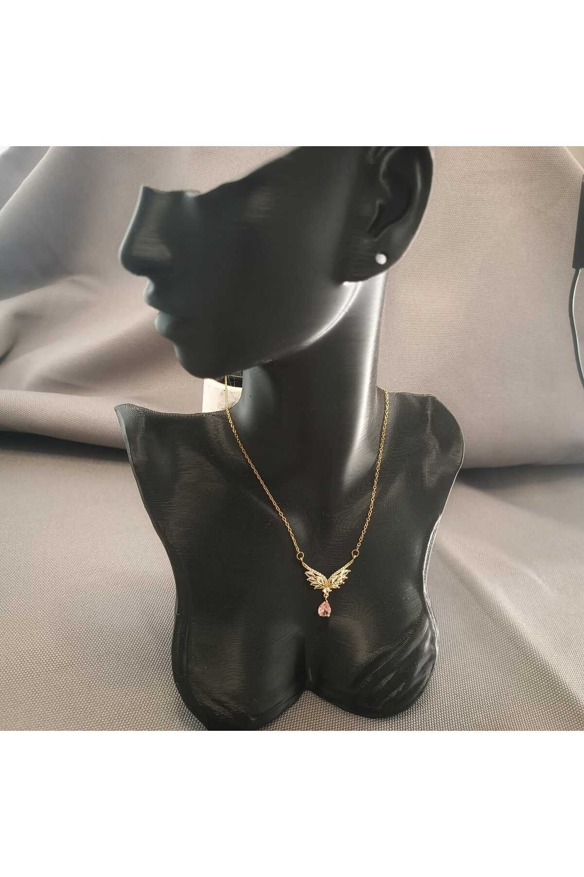 Masal Gurumi MELEK KANADI KOLYE 316L ÇELİK KOLYE GOLD