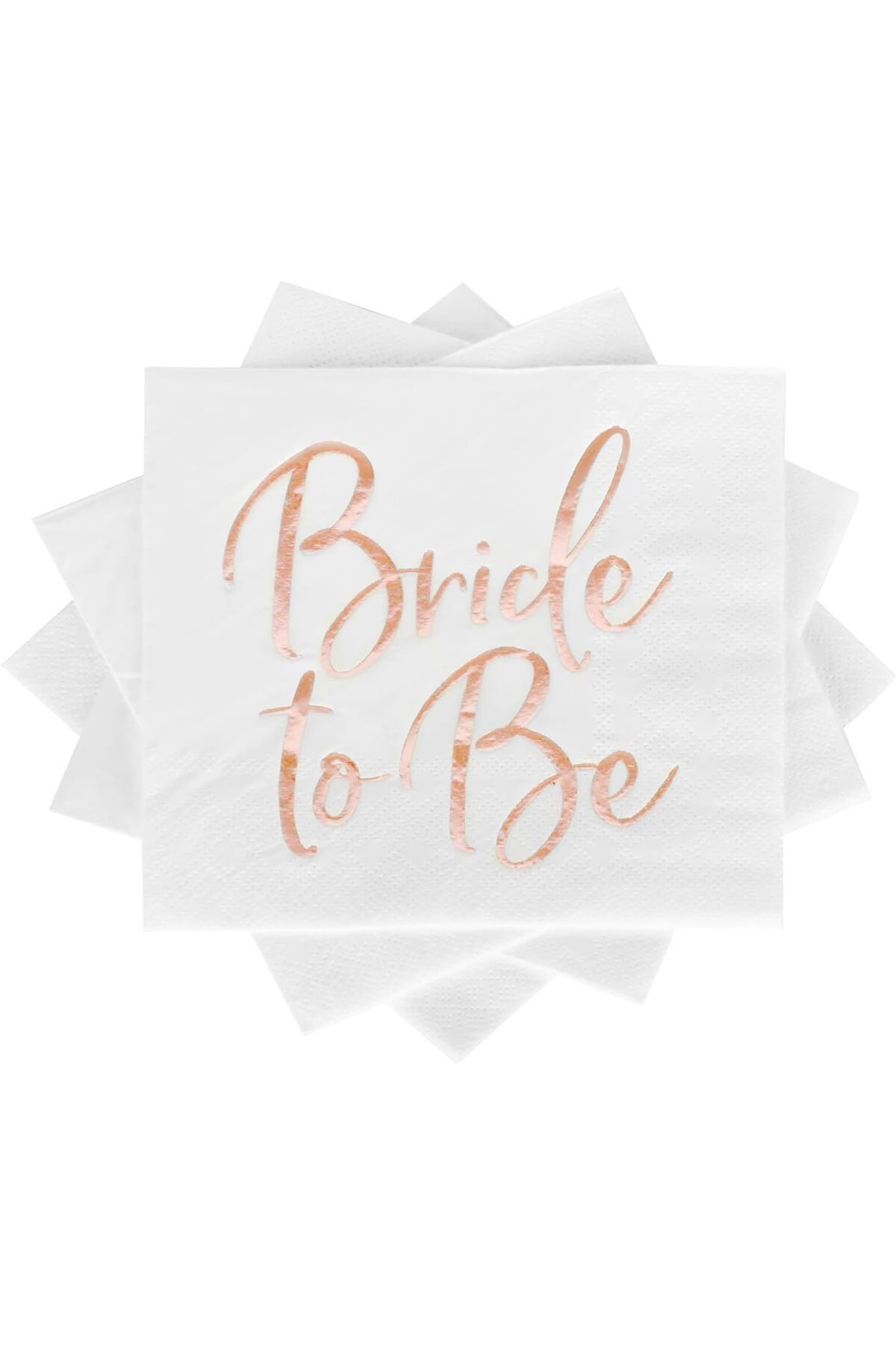 UVERTE Bride To Be Peçete Beyaz Renkli Altın Varak Yazılı Bekarlığa Veda Partisi Peçetesi