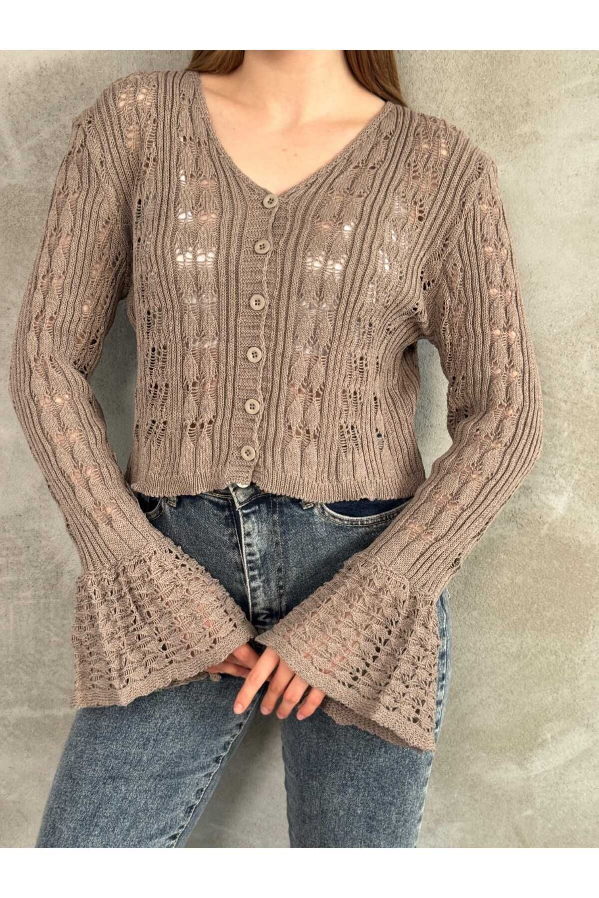 Abalı Yeni sezon triko yazlık hırka. Alhawi. Yalva model