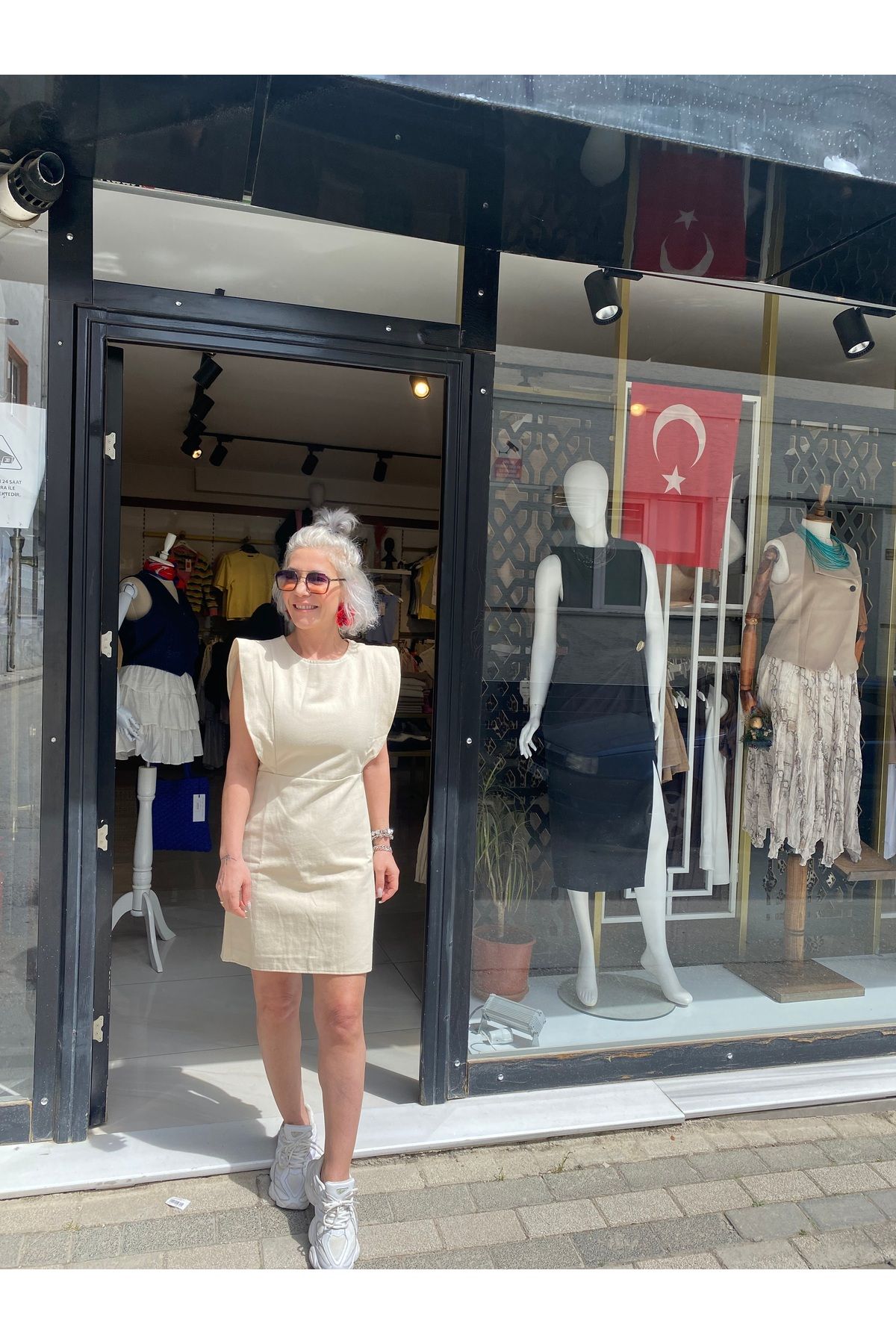 özlem adaşoğlu boutique KOL VOLANLI ELBİSE