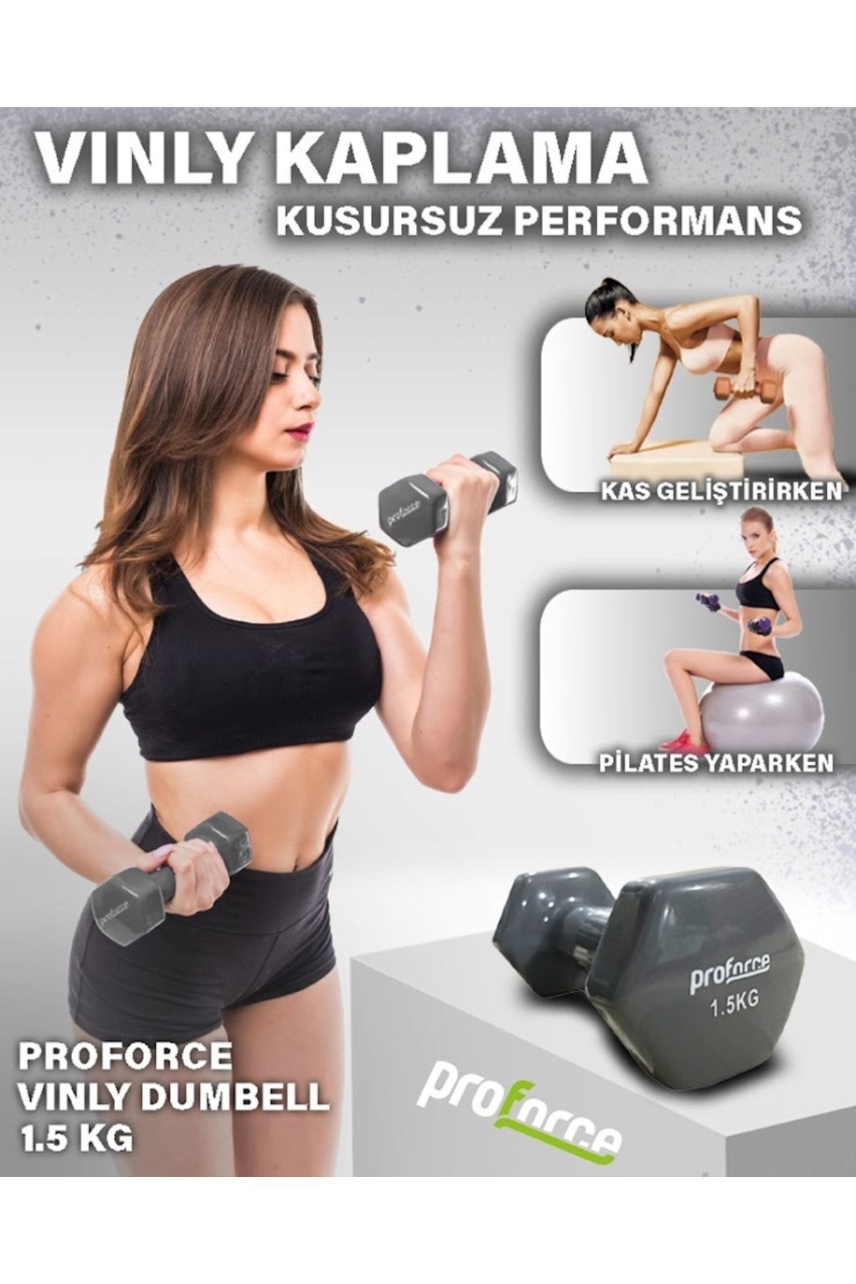 SerenityHaven Vdb Dışı Vinil Kaplı Içi Çelik Döküm Ağırlık Dambıl 1,5 Kg -tek Adet