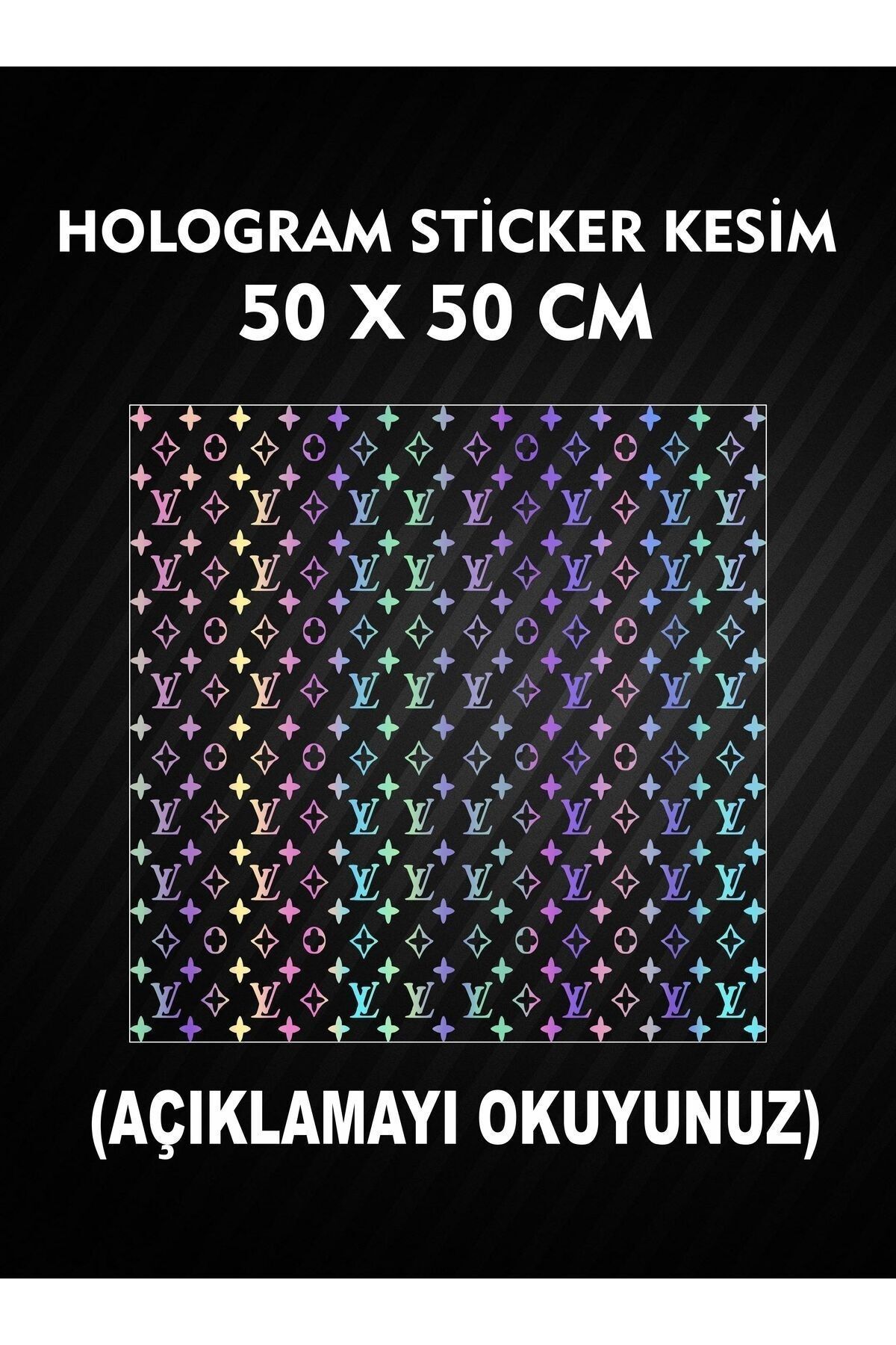 LV Sticker Hologram / 50X50 CM LV Sticker / Hologram Sticker / Araç Sticker / Motor Sticker