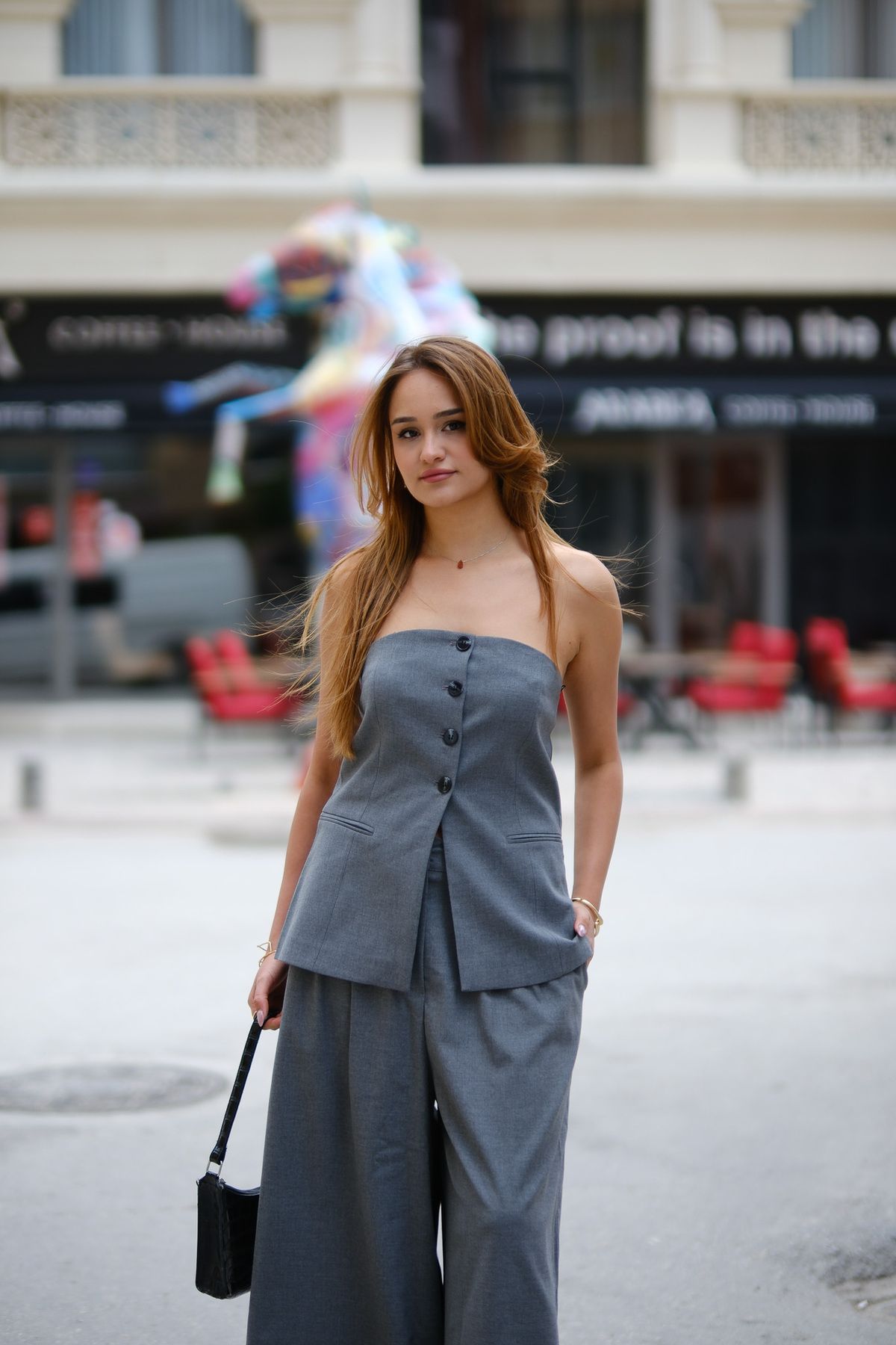 vaveylo women Straplez Gri Takım