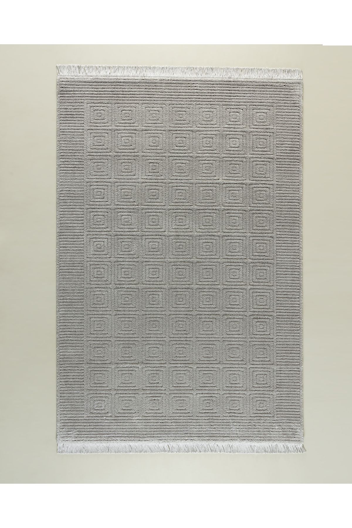 Madame Coco Laura Saçaklı Halı - Gri - 200x290 cm