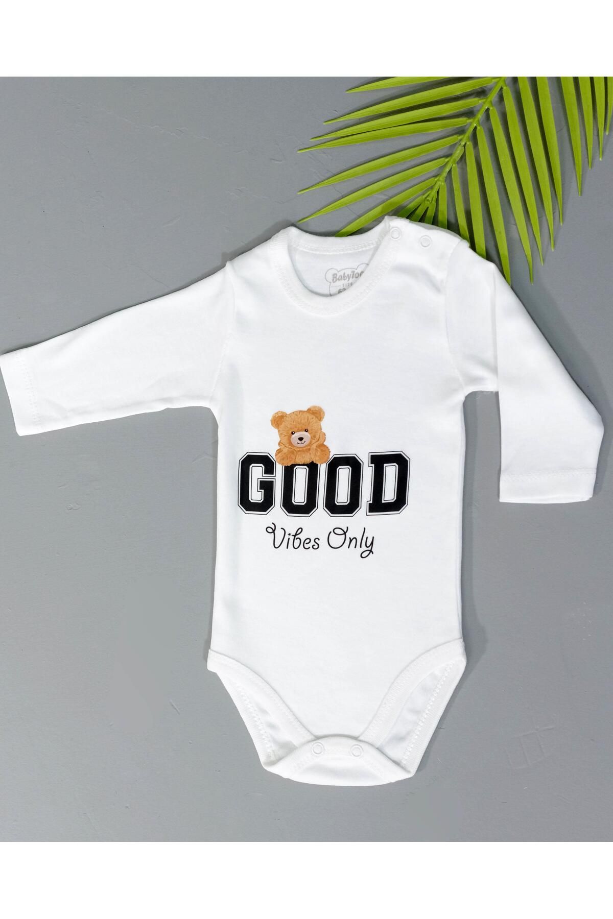 agugu Good Vibes Only Baskılı Uzun Kollu Body