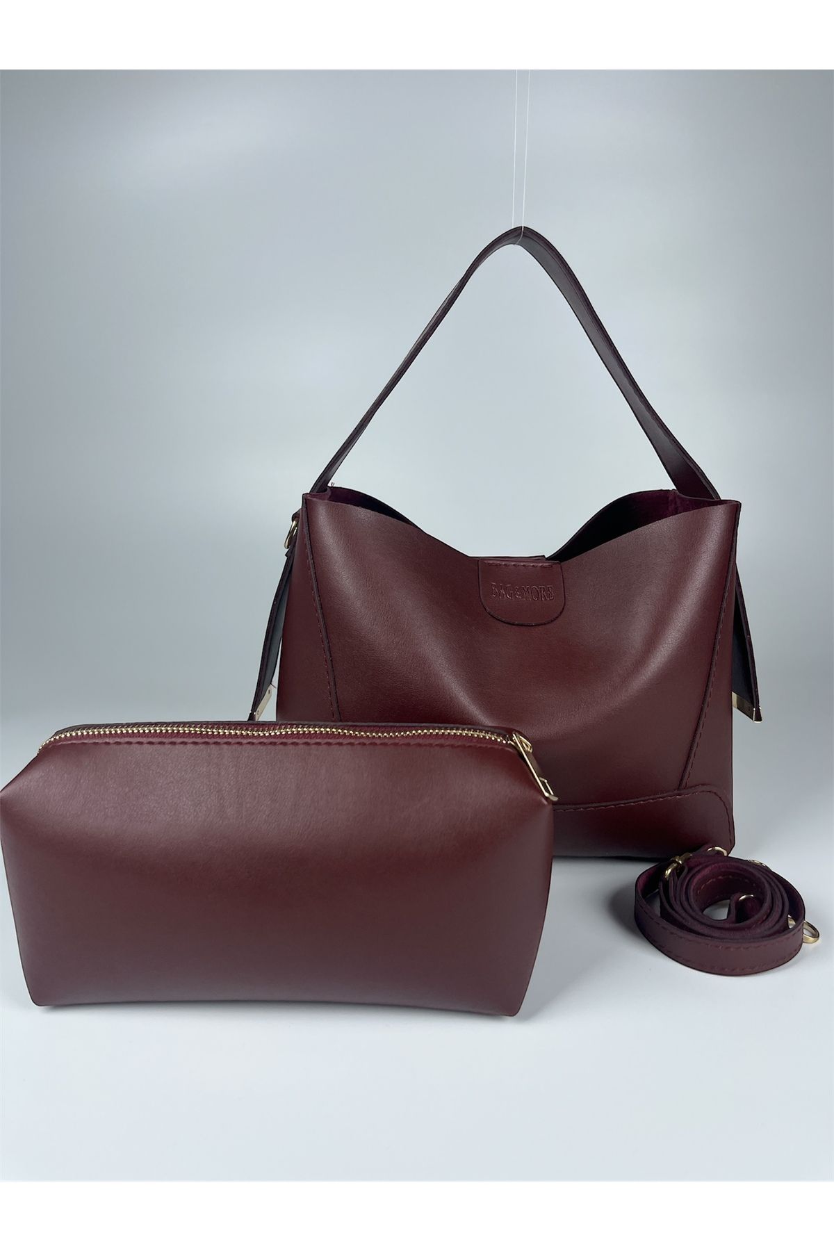 bag&more KADIN SİYAH OMUZ ÇANTASI EL ÇANTASI YAVRULU ÇANTA
