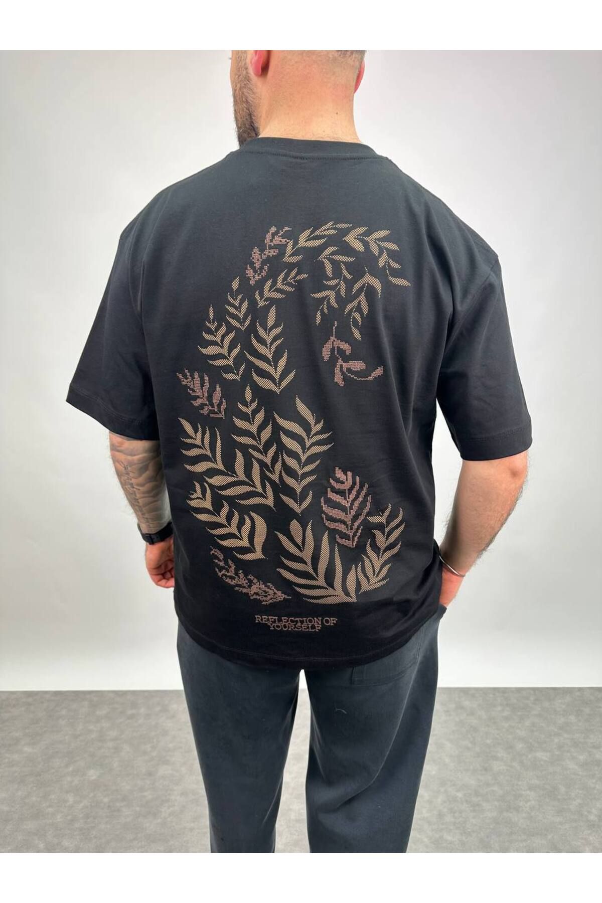 Twentysix NAKIŞ BASKILI OVERSİZE T-SHIRT