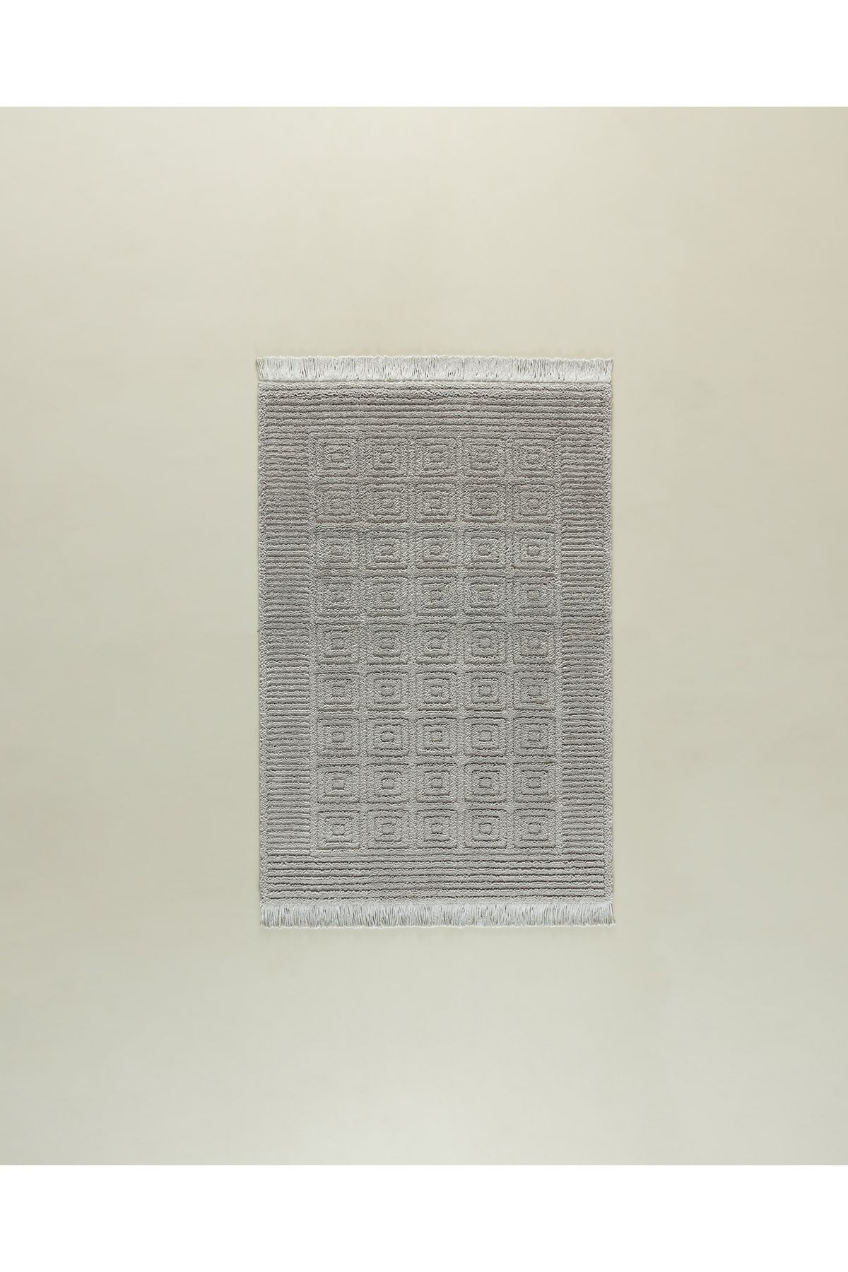 Madame Coco Laura Saçaklı Halı - Gri - 120x170 cm