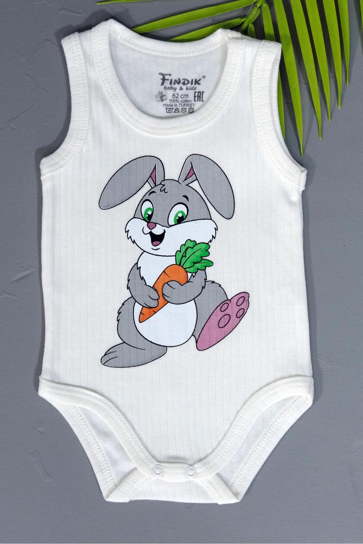 agugu Unisex Beyaz Body Çıtçıtlı Bisiklet Yaka Atlet Kol Beyaz
