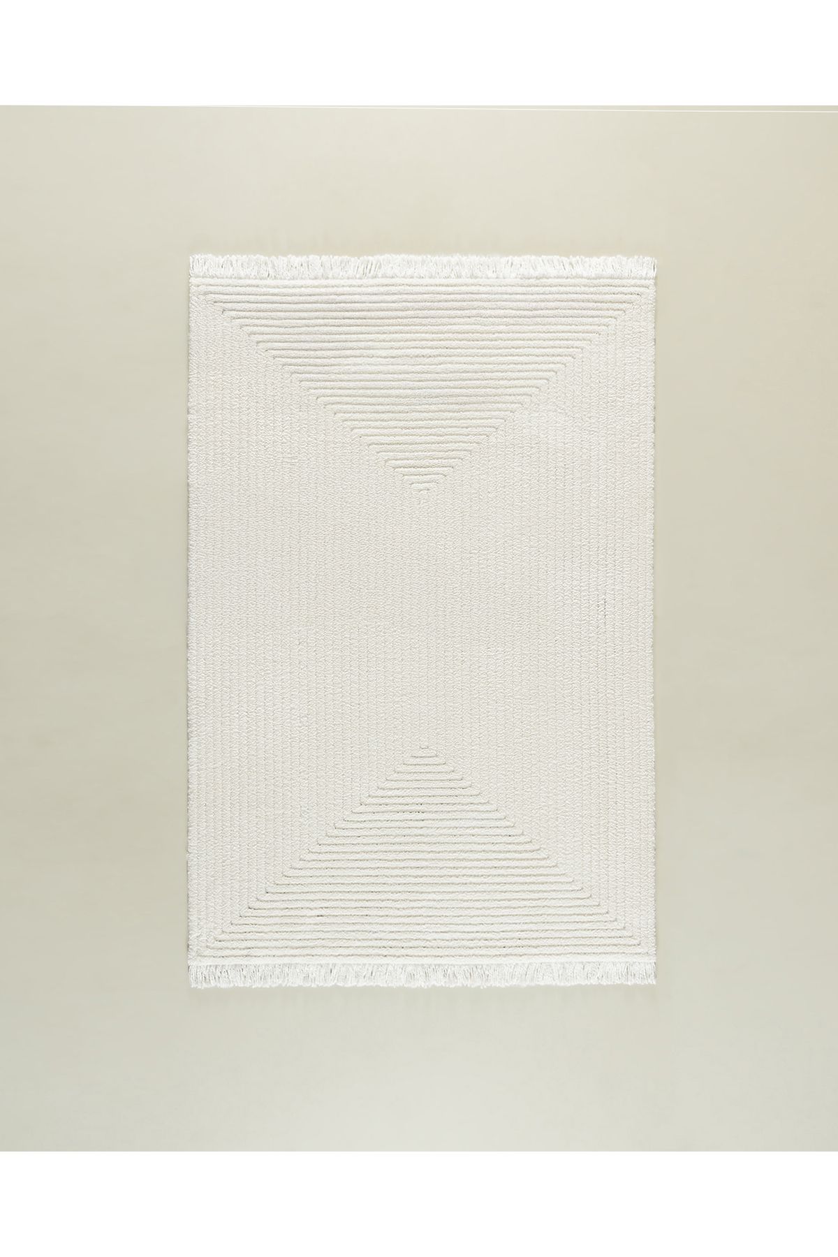 Madame Coco Diane Saçaklı Halı - Krem - 160x230 cm