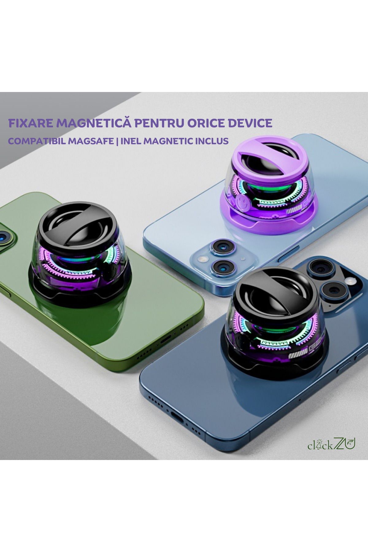 clickzu-clickzu G200 RGB portable Bluetooth speaker with magnetic mount and phone holder function 4