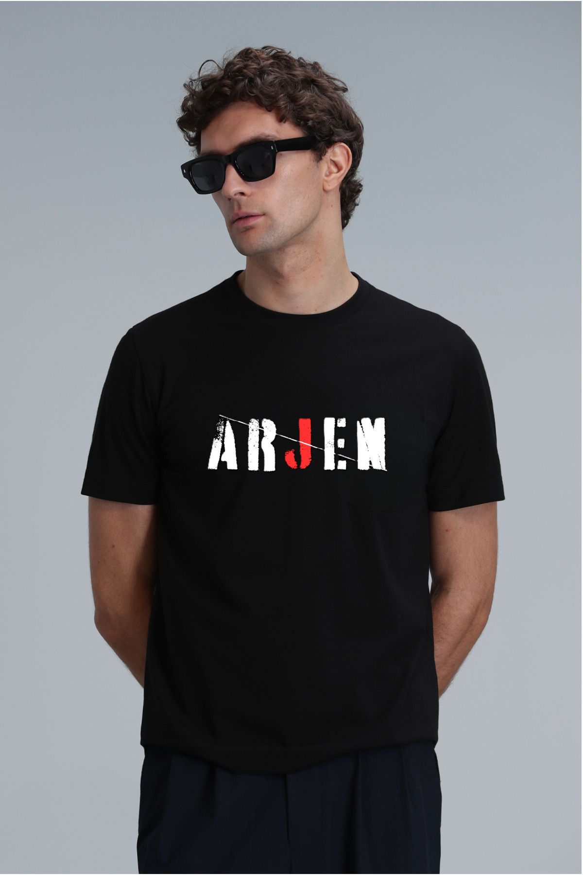 MODA Siyah Erkek T-shirt Regular Normal Kesim / %100 Pamuk Tok Kumaş