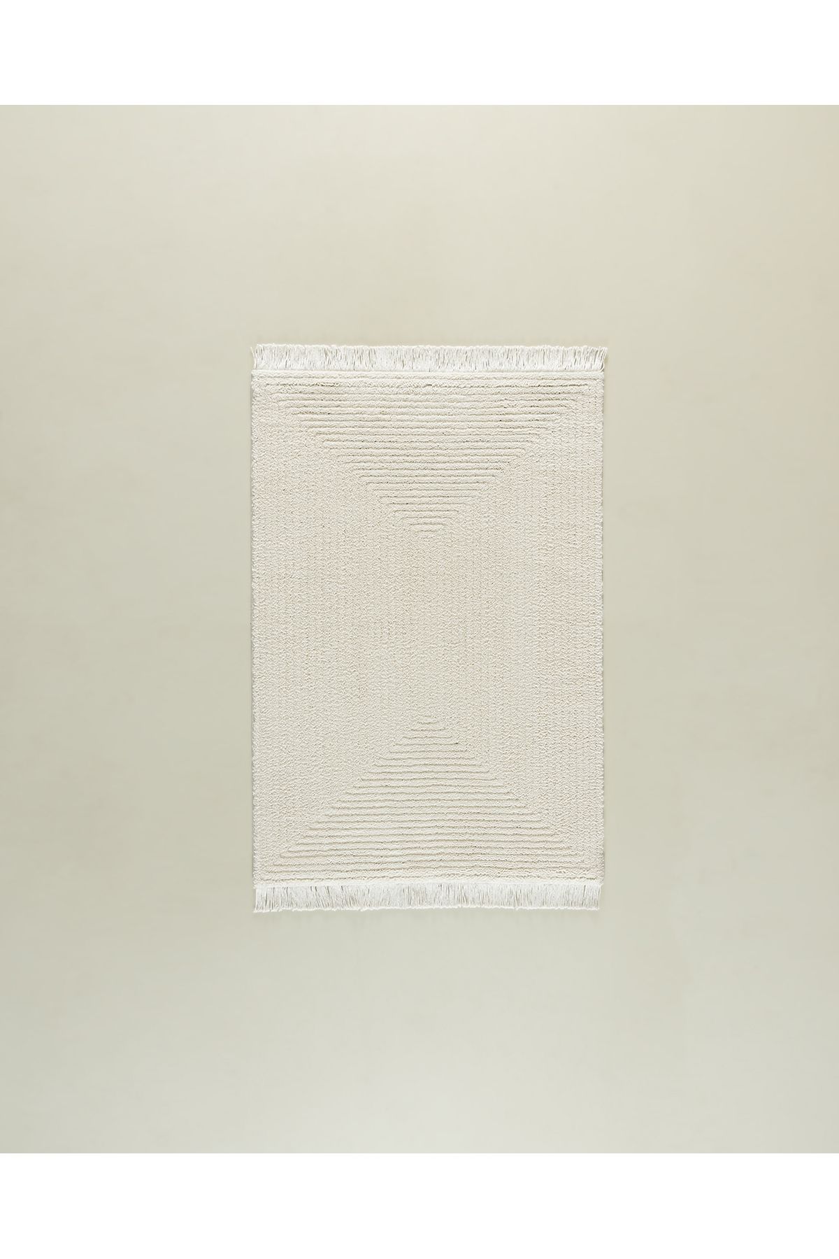 Madame Coco Diane Saçaklı Halı - Krem - 120x170 cm
