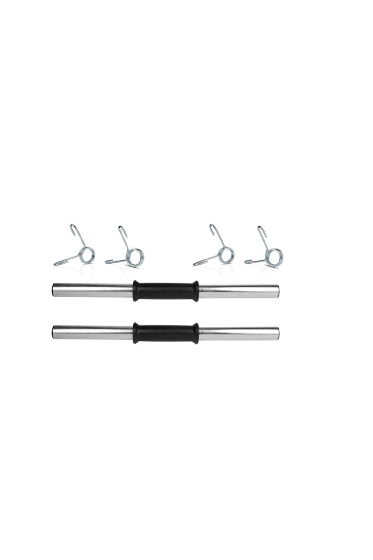 SerenityHaven Spor 2 Adet 40 Cm Krom Dambıl Barı+ 4 Adet Çelik Sıkıştırma Yayı