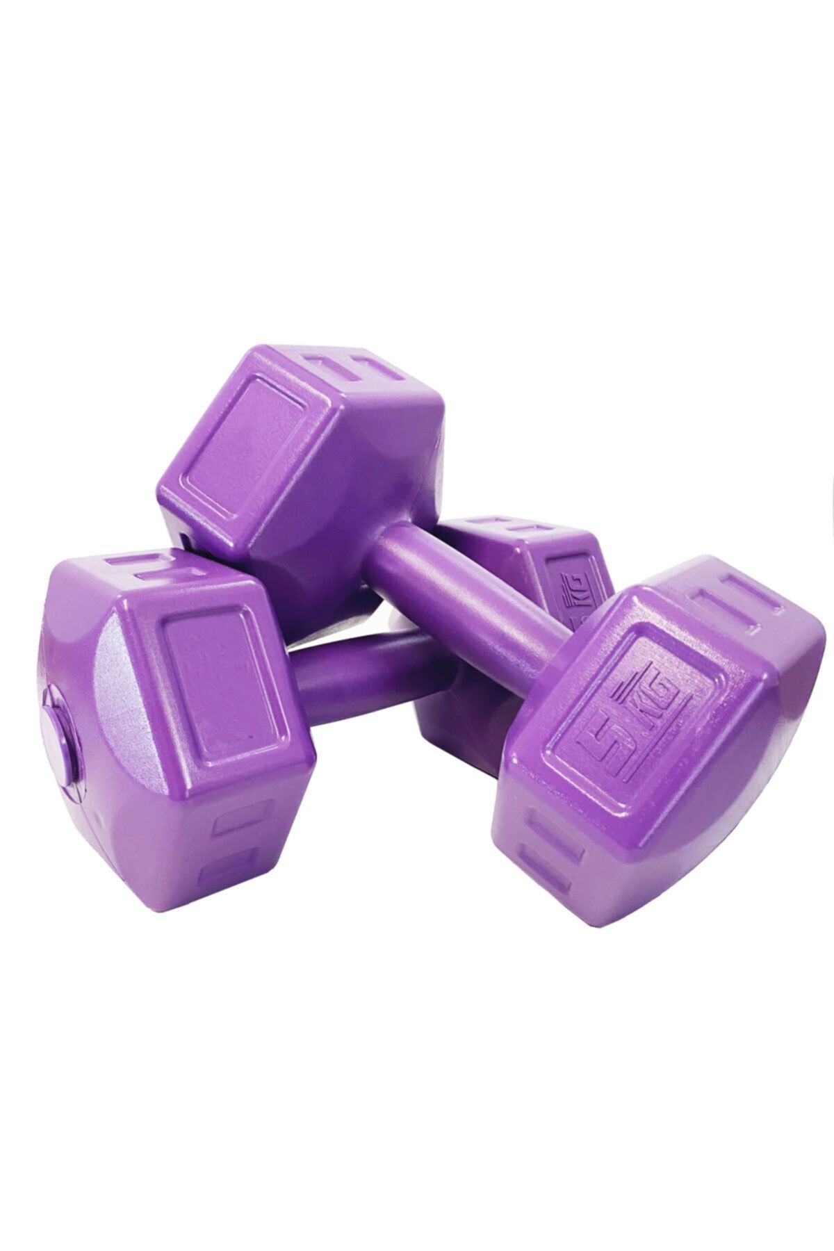 SerenityHaven 5 Kg Mor Dambıl Seti 5 Kg X 2 Adet Toplam 10 Kg Ağırlık Seti