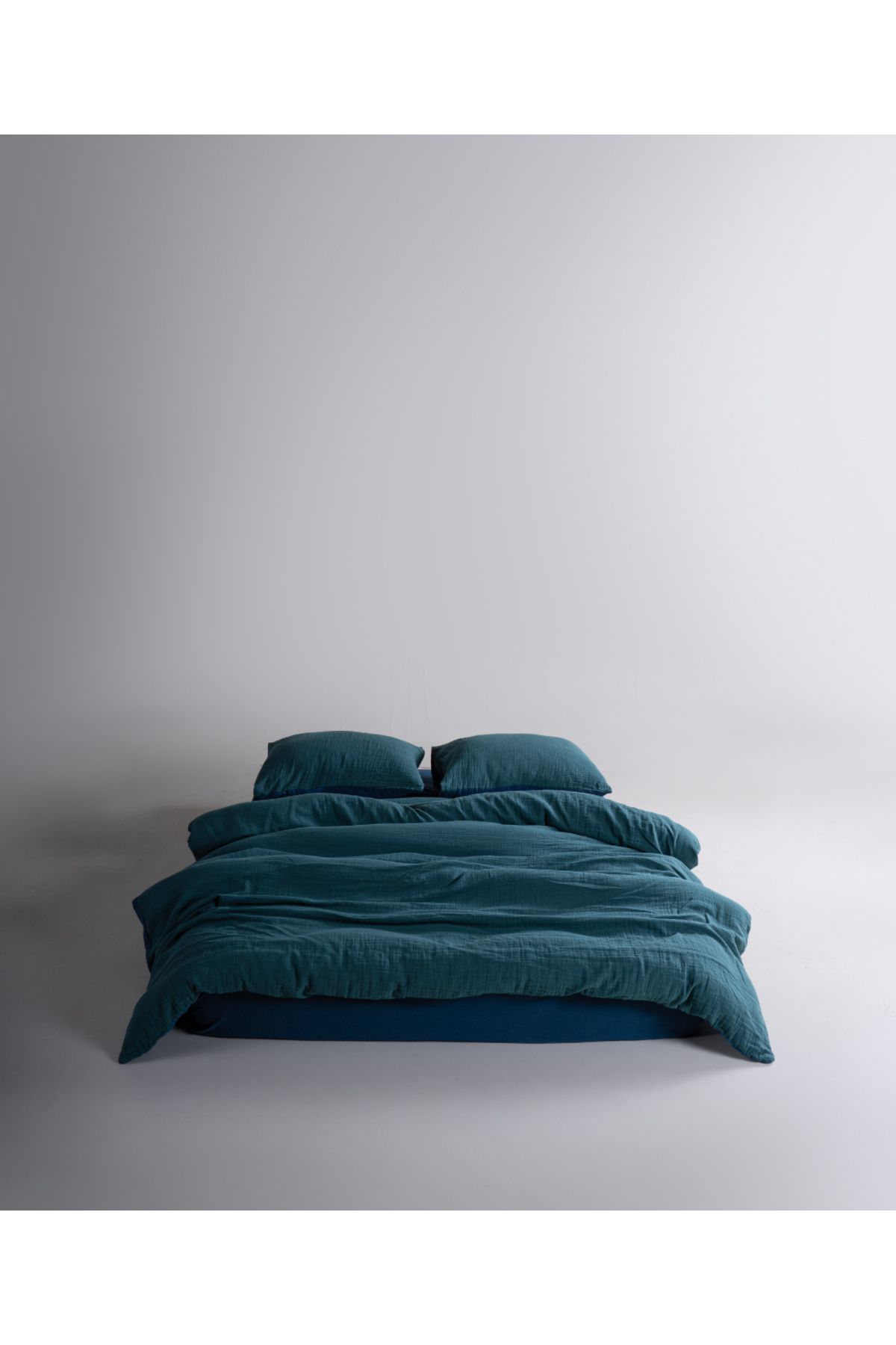 LİMASSO Esse Müslin Doubleface %100 Pamuk Nevresim Takımı Dress Blue - Dark Green