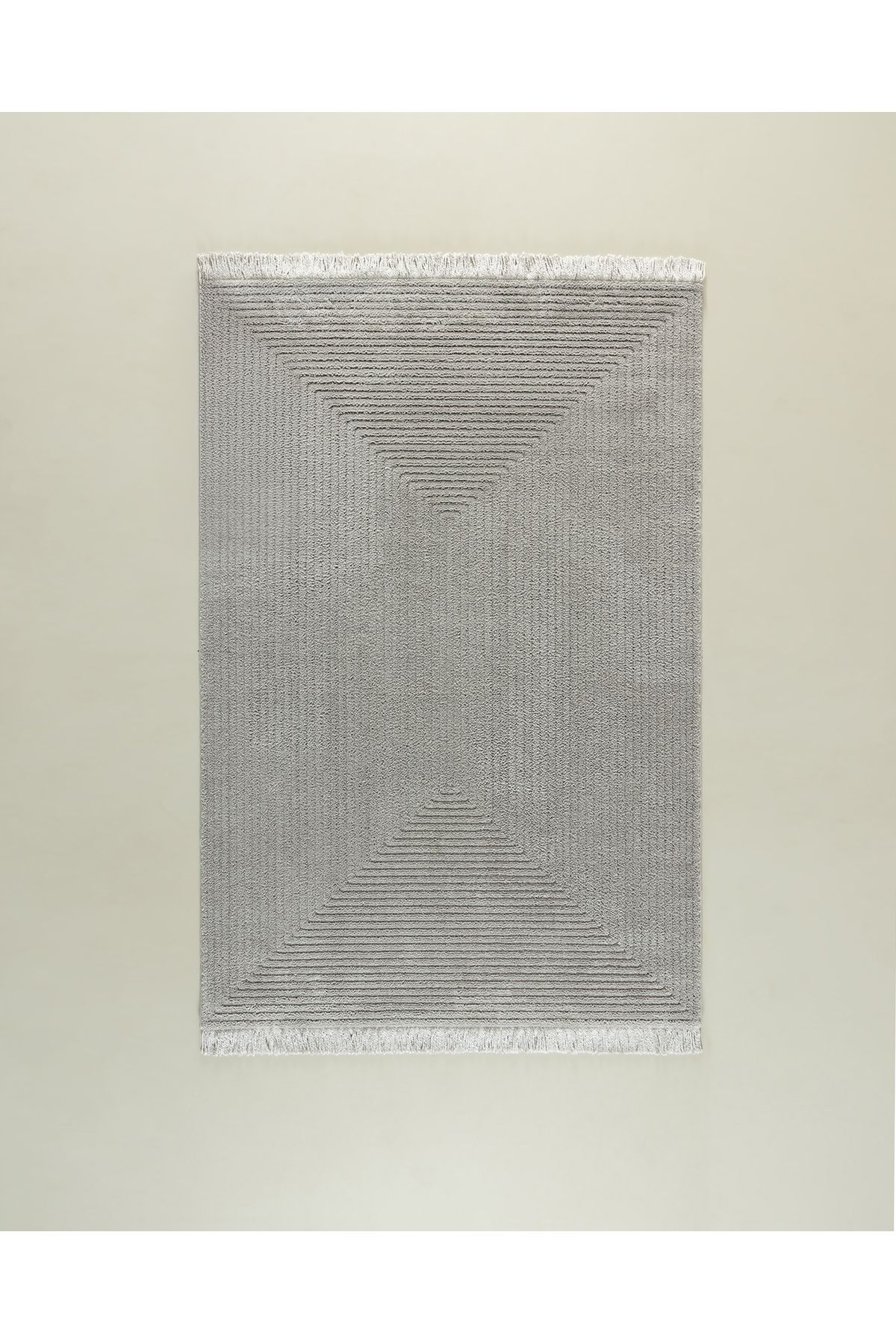 Madame Coco Diane Saçaklı Halı - Gri - 160x230 cm