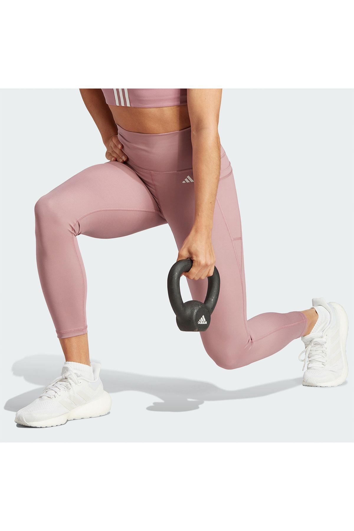 adidas Optime High Waisted 7/8 Kadın Pembe Tayt
