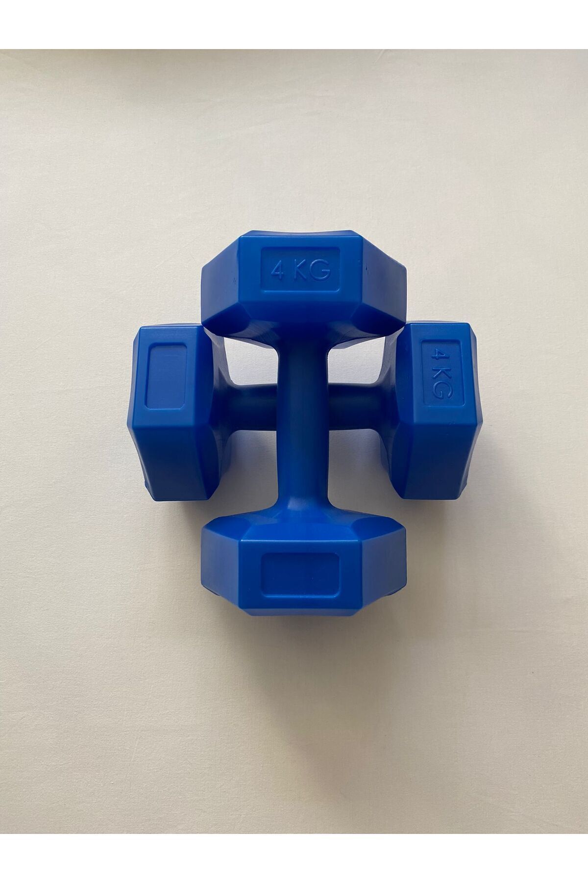 SerenityHaven 4KG X 2ADET KÖŞELİ VİNYL KAPLI MAVİ DAMBIL