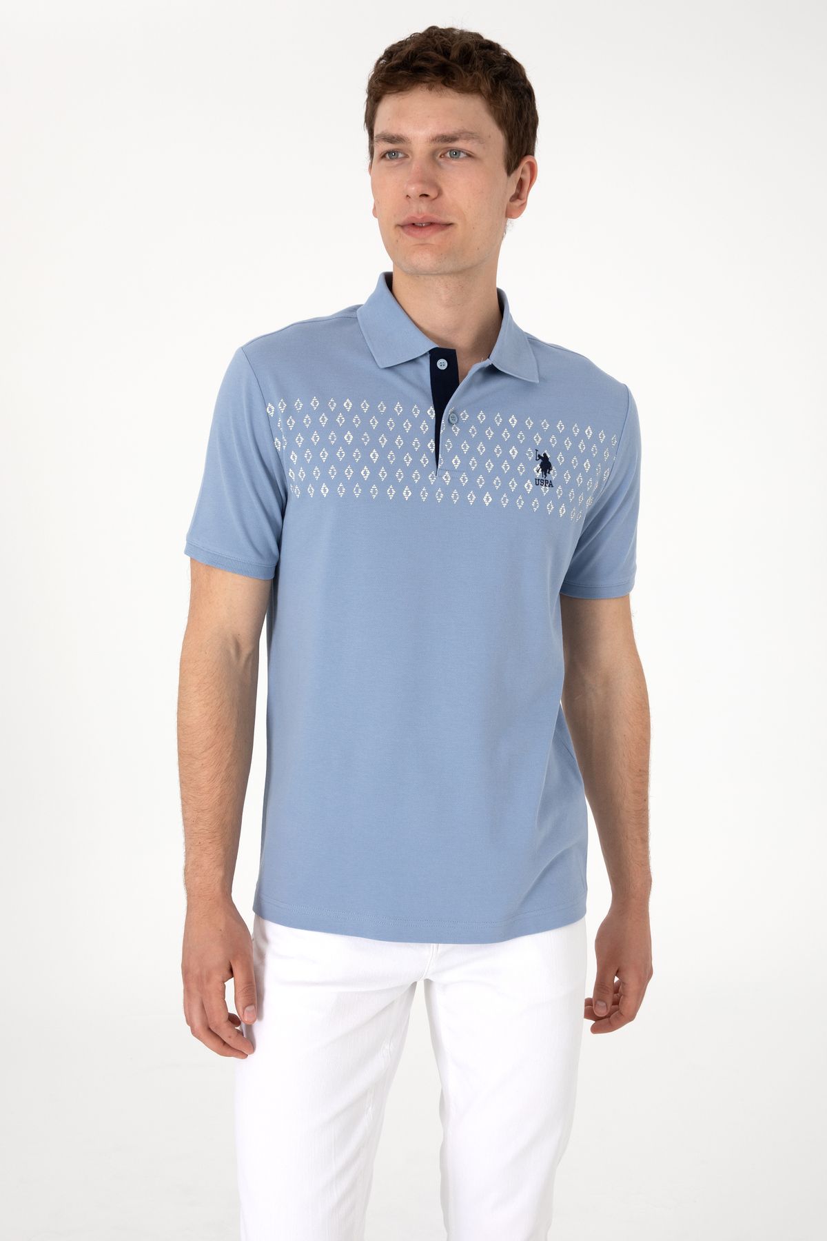 U.S. Polo Assn. Erkek Mavi Tişört 50306798-VR036