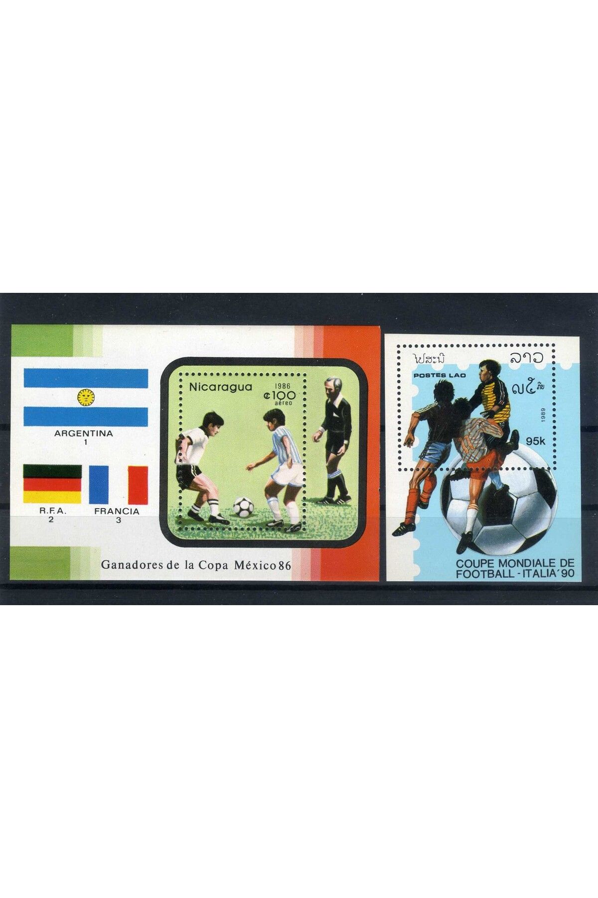 Jupiter Stamps Koleksiyon Pulları,Dünya Futbol Kupası-2 Adet Blok,Konsept Hediyelik,Hobi,ASB-0044771129