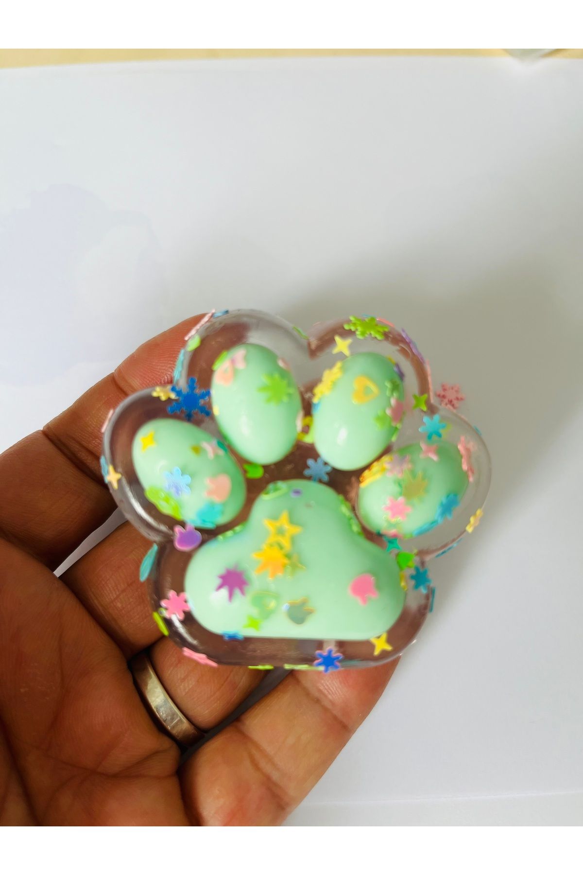 Açıkmeşe Ev Yaşam Ürünleri Squishy Sukuşi Sıkma Işıklı Yumuşak Kedi Pati Jöle Oyuncak