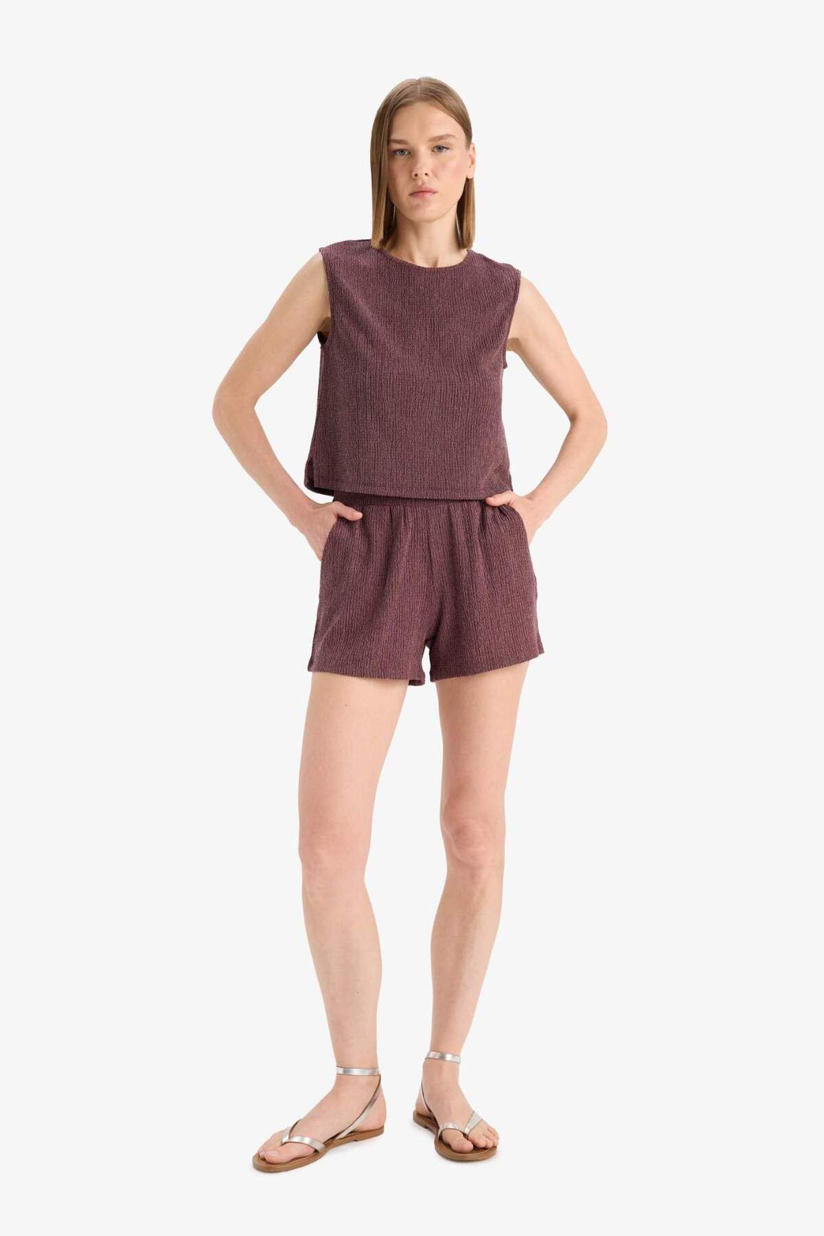 DeFacto-Regular Fit Wrap Shorts F4441Ax25Sm 4