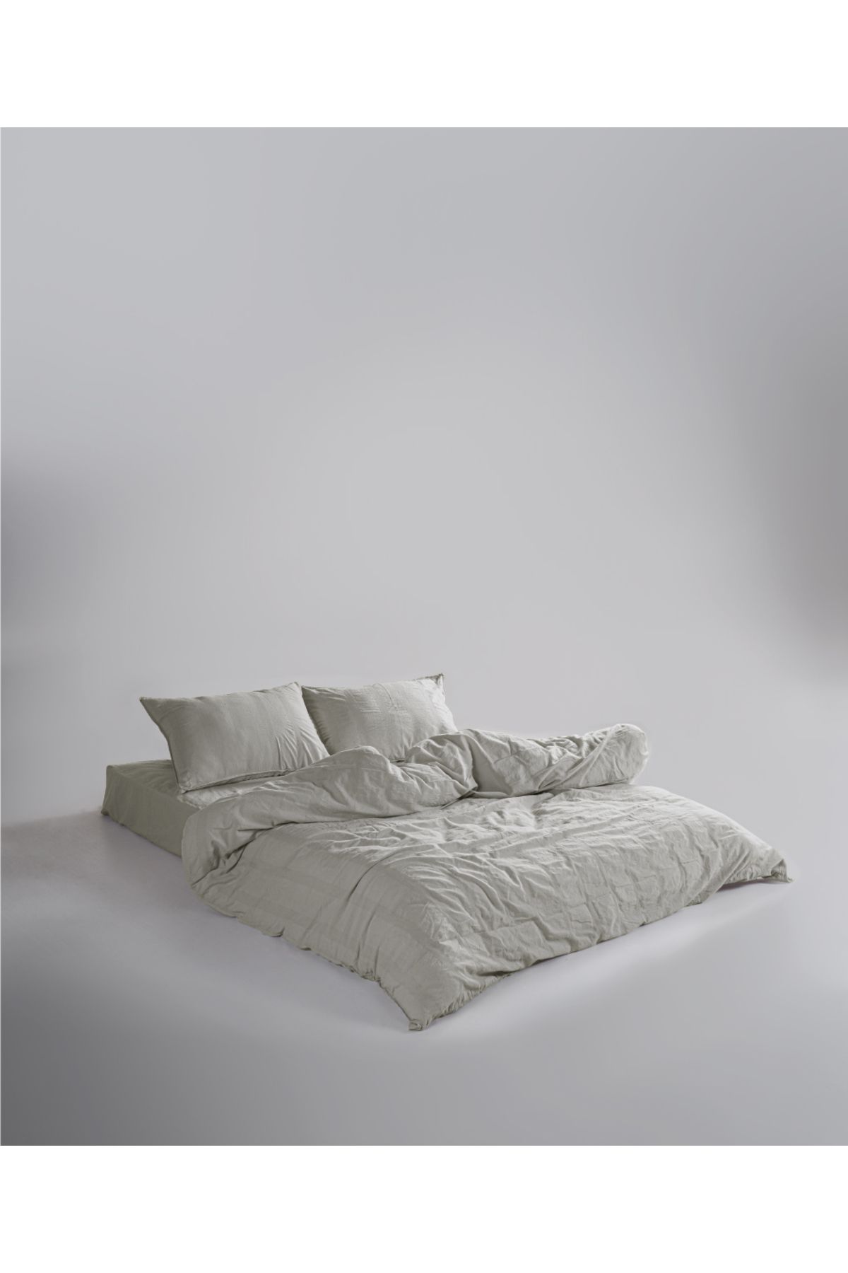LİMASSO Stonewash 100% Yıkanmış Pamuk Nevresim Takımı Cassandra - Natural Krem