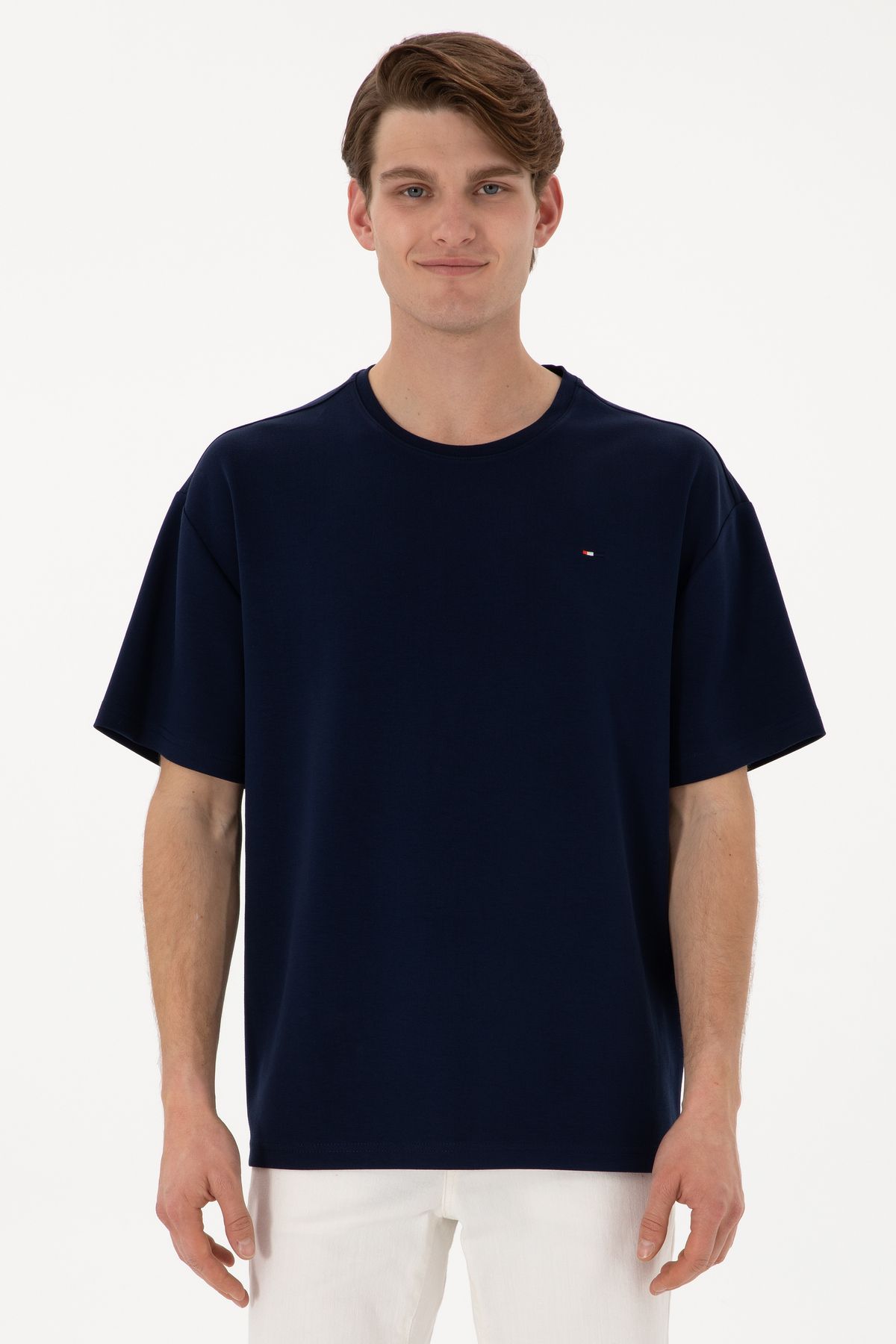 U.S. Polo Assn. Erkek Comfort Fit Bisiklet Yaka Lacivert Tişört 50307322-VR033