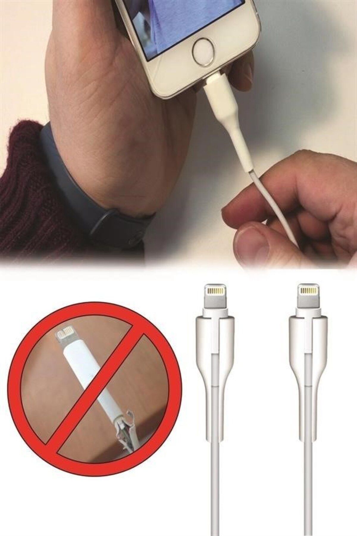 EFNLUX 2 - Adet Apple Kablo Korucu Kablo Kopma Kırılma Engelleyici