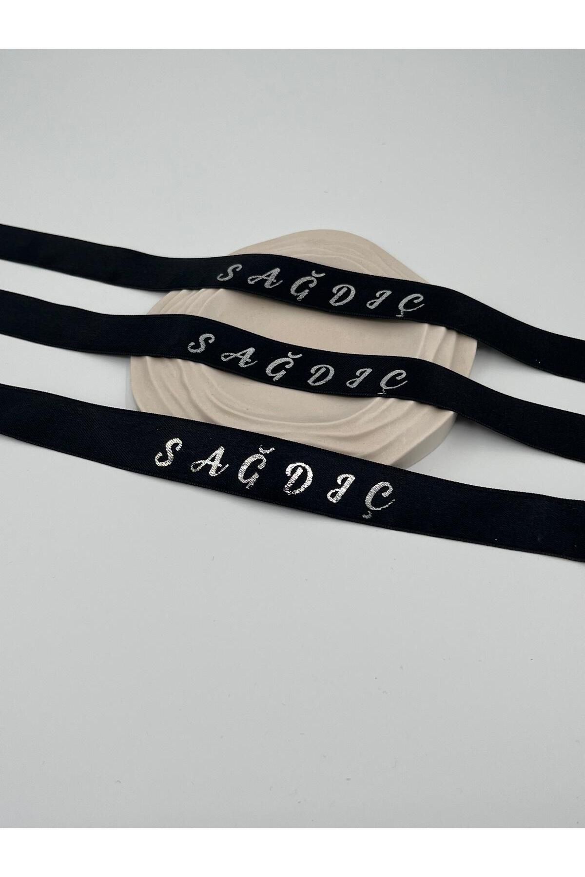 EvremStore Siyah Üzeri Gümüş Sağdıç Kurdelesi 3 Adet