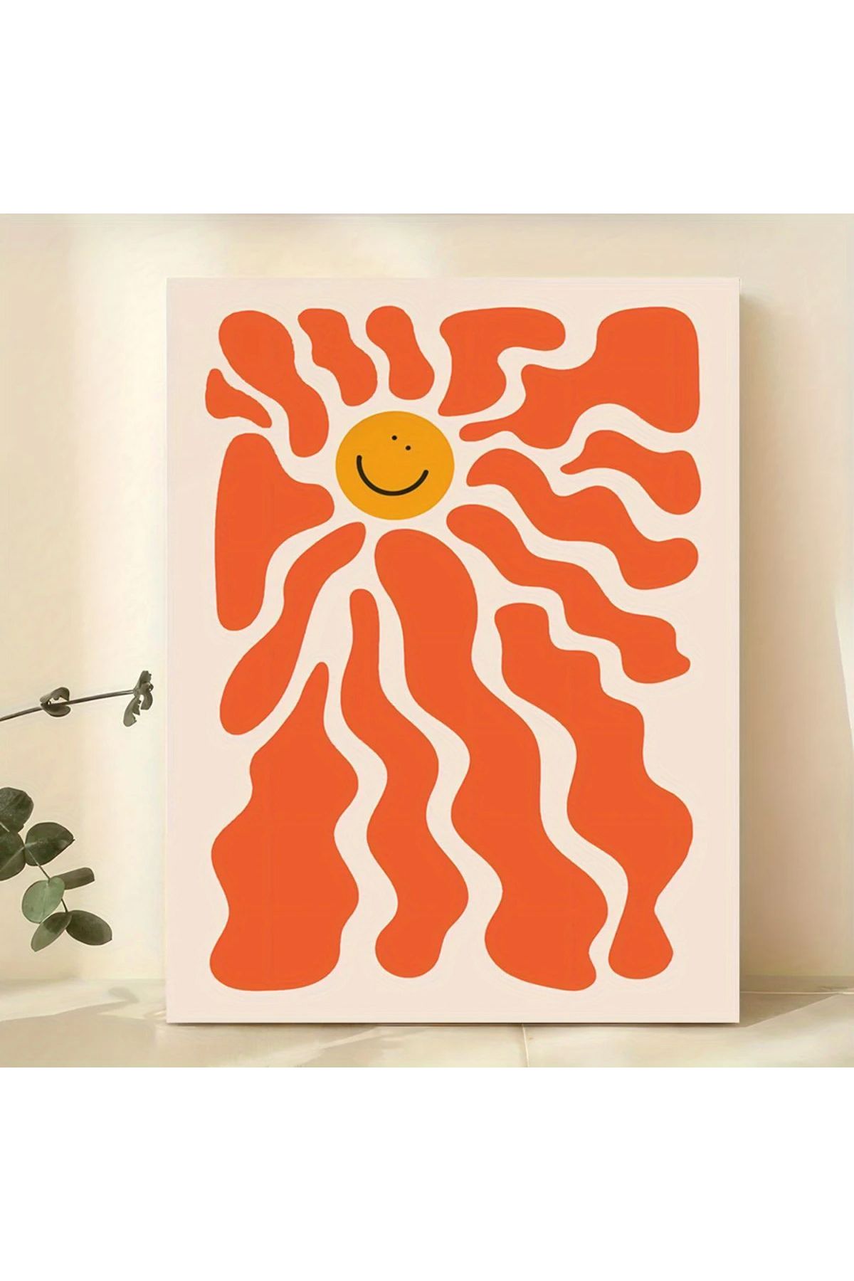Revolver Art Store Retro Güneş - Oturma Odası, Ev- Ofis için Duvar Dekoru - Çerçevesiz modern duvar dekorasyonu