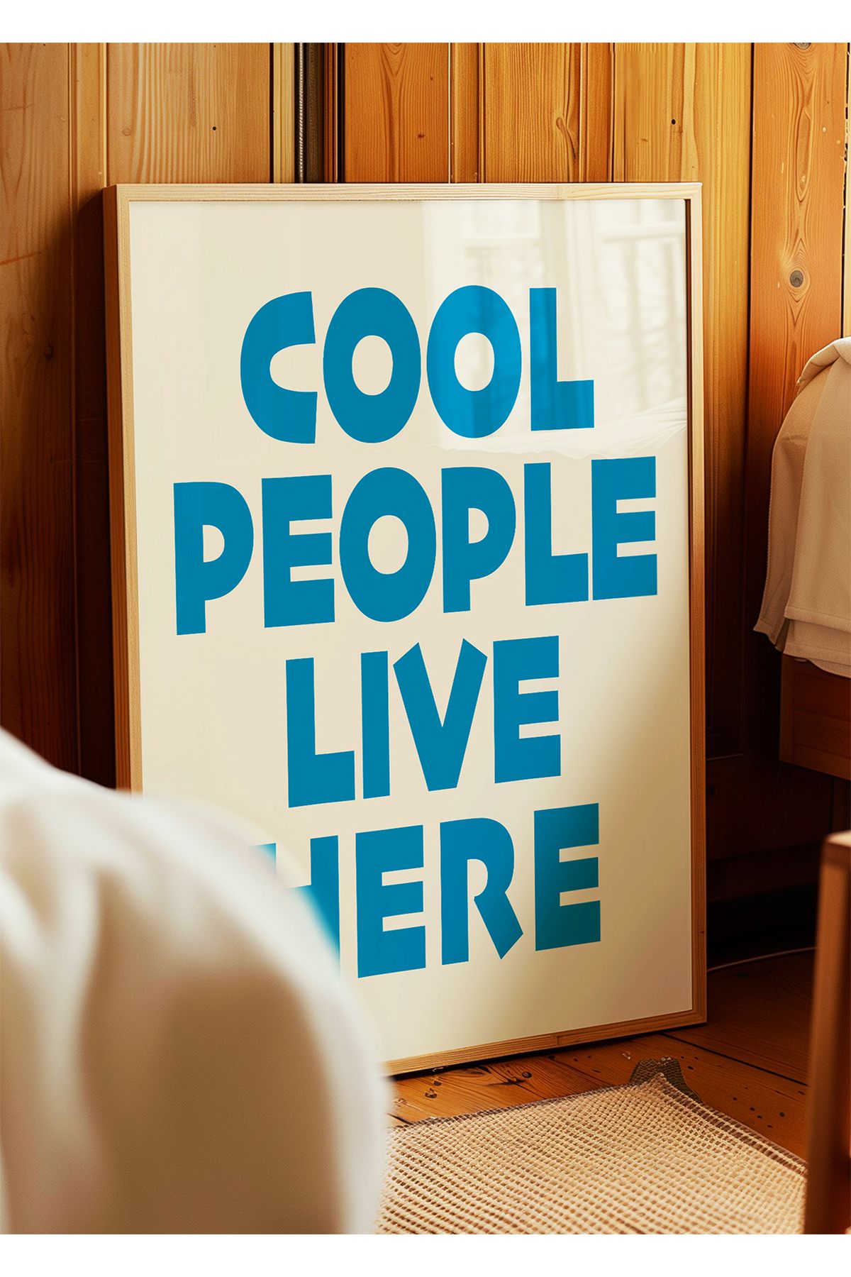 ARTHOUSECOLLECTIVE COOL PEOPLE LIVE HERE Poster – Modern Tipografi Duvar Yazısı - Çerçevesiz Poster