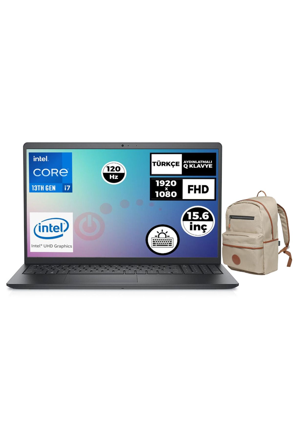 Dell Vostro 3530 i7-1355U 8GB 512GB SSD 15.6" 120Hz Ubuntu Laptop + Çanta N1601PVNB3530U 020
