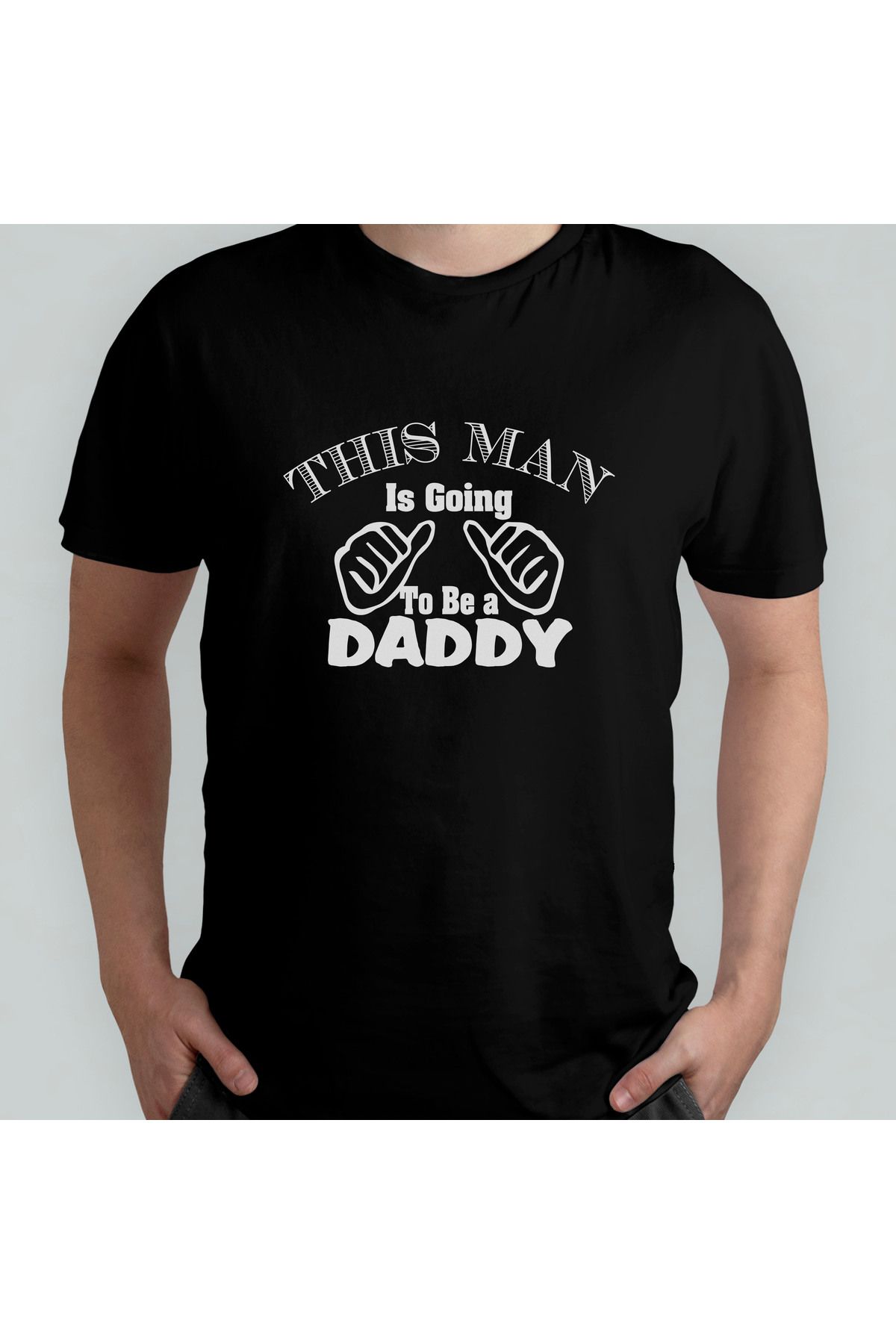 Pixxa Baba Oluyorum - Babalar Günü Unisex %100 Pamuklu Bisiklet Yaka T-Shirt Model 2